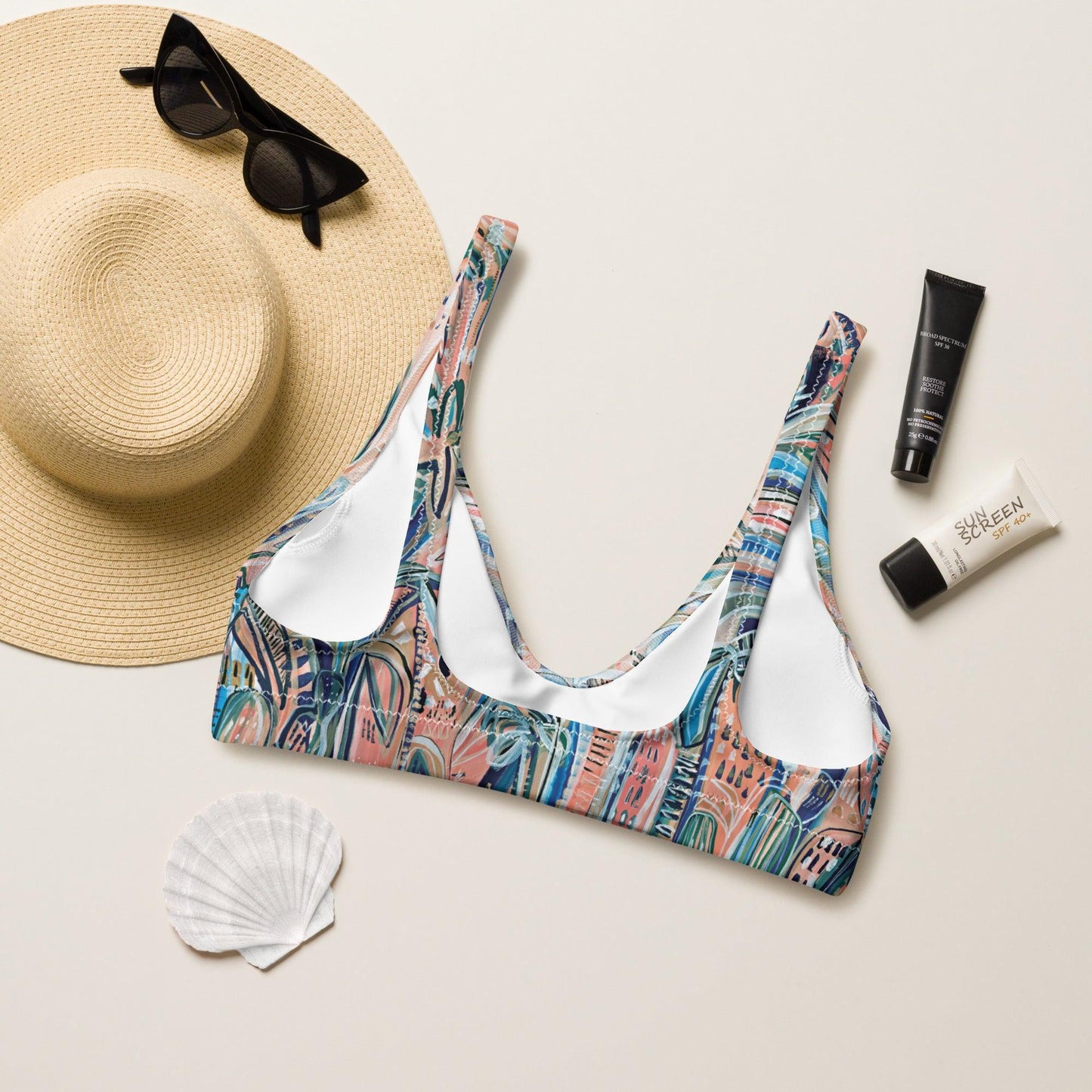 Beach Oasis - 2 piece women's swimsuit separates-Carley Bourne-PaletTheory