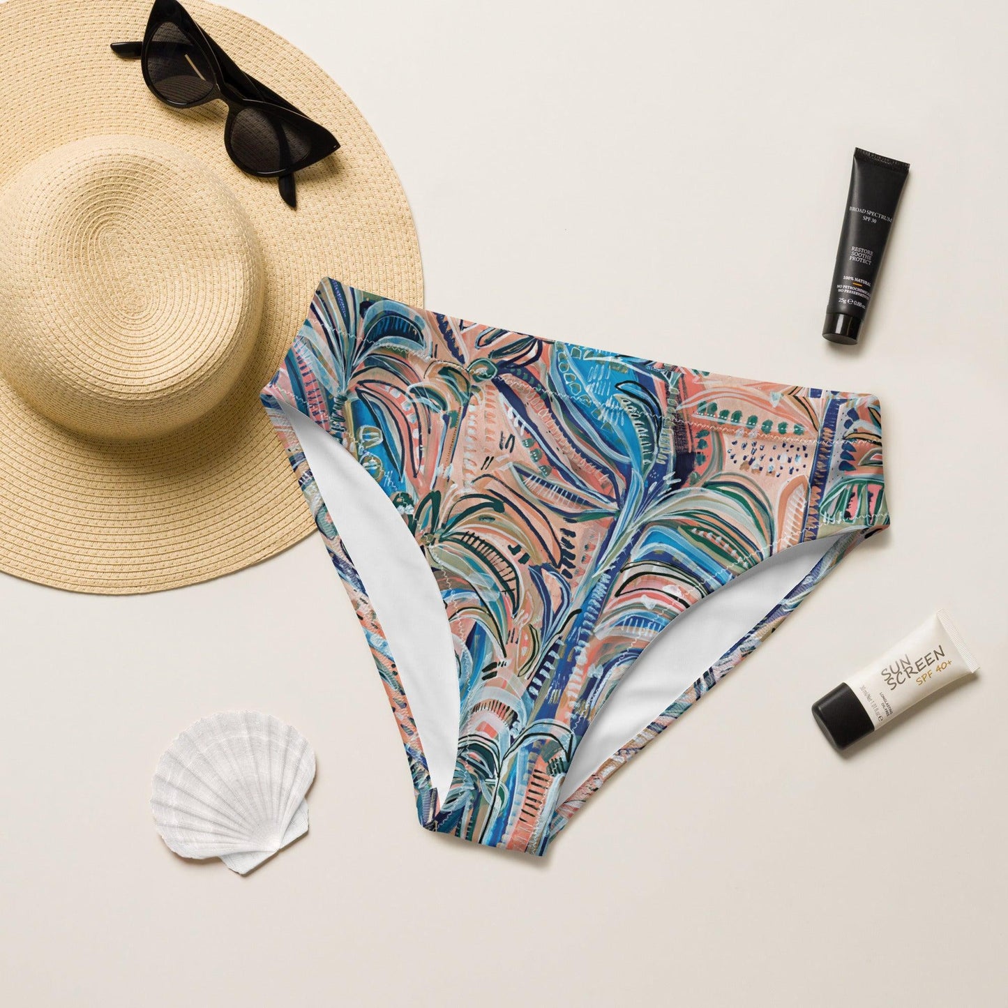 Beach Oasis - 2 piece women's swimsuit separates-Carley Bourne-PaletTheory