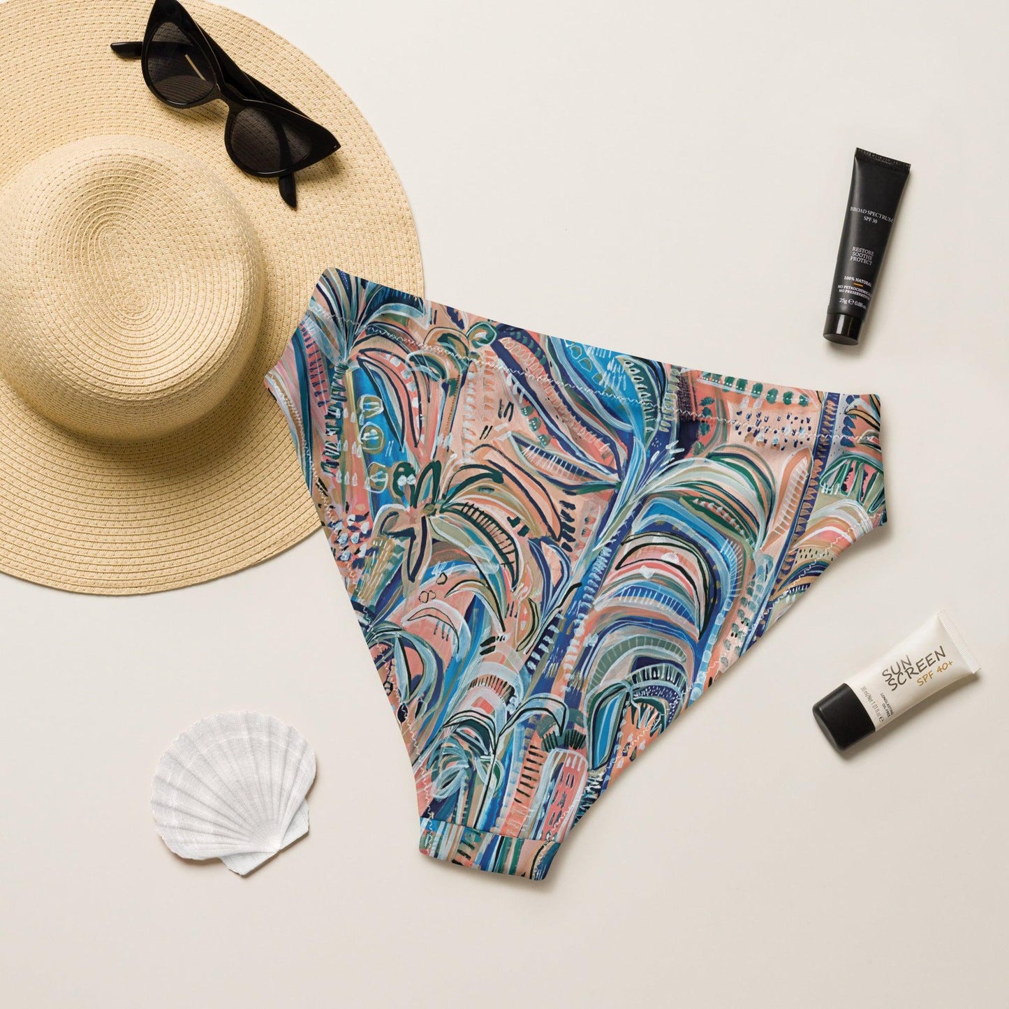 Beach Oasis - 2 piece women's swimsuit separates-Carley Bourne-PaletTheory