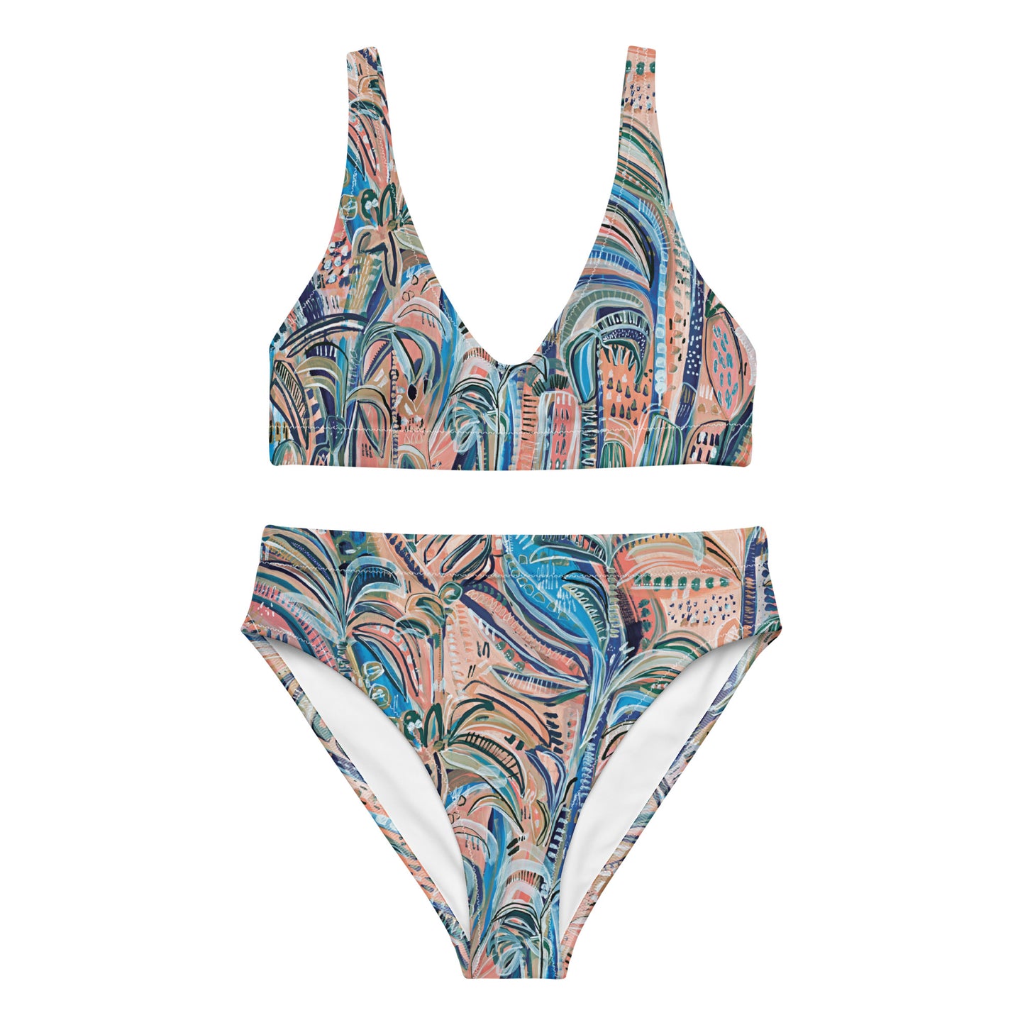 Beach Oasis - 2 piece women's swimsuit separates-Carley Bourne-PaletTheory