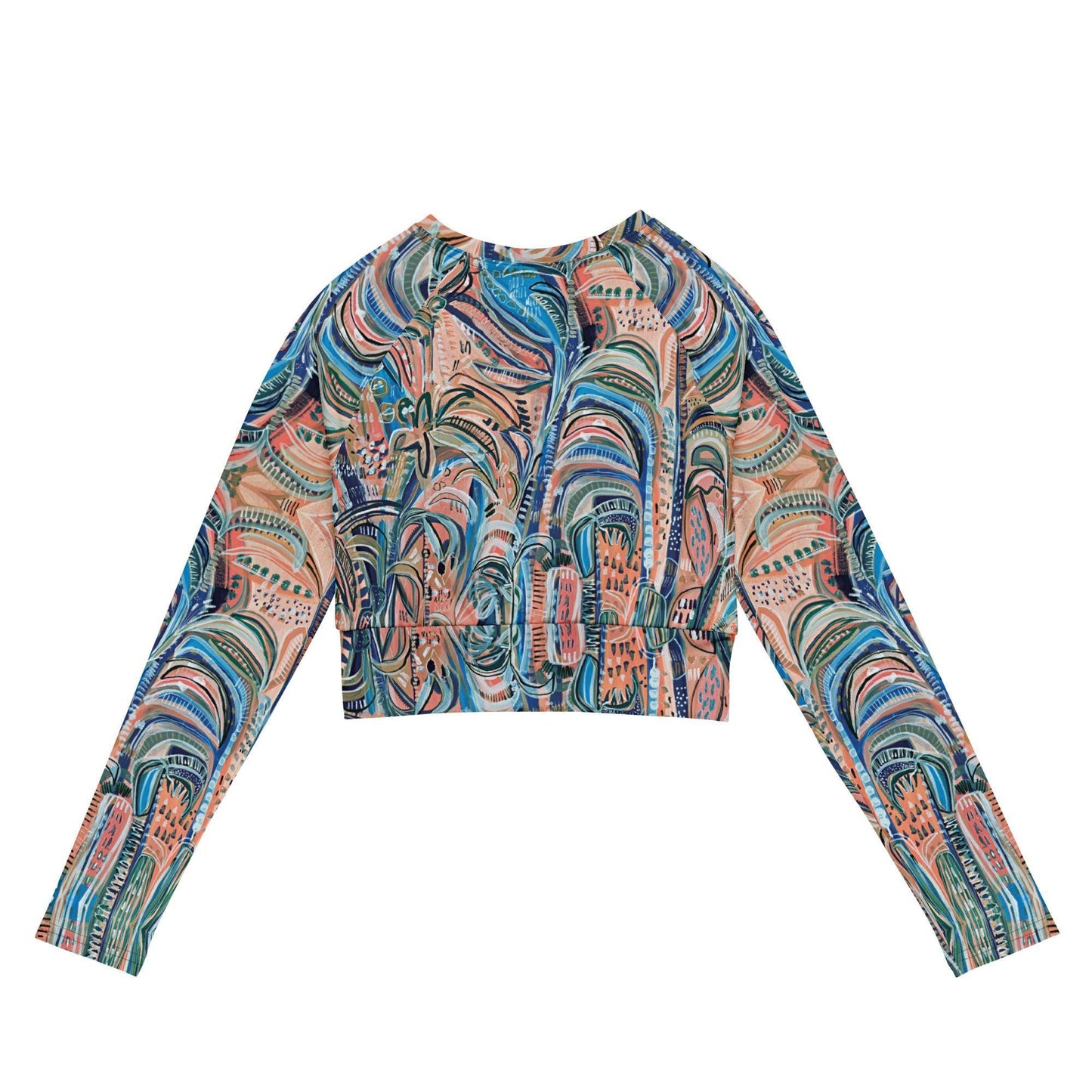 Beach Oasis - Long-sleeve Crop Rashguard women-Carley Bourne-PaletTheory