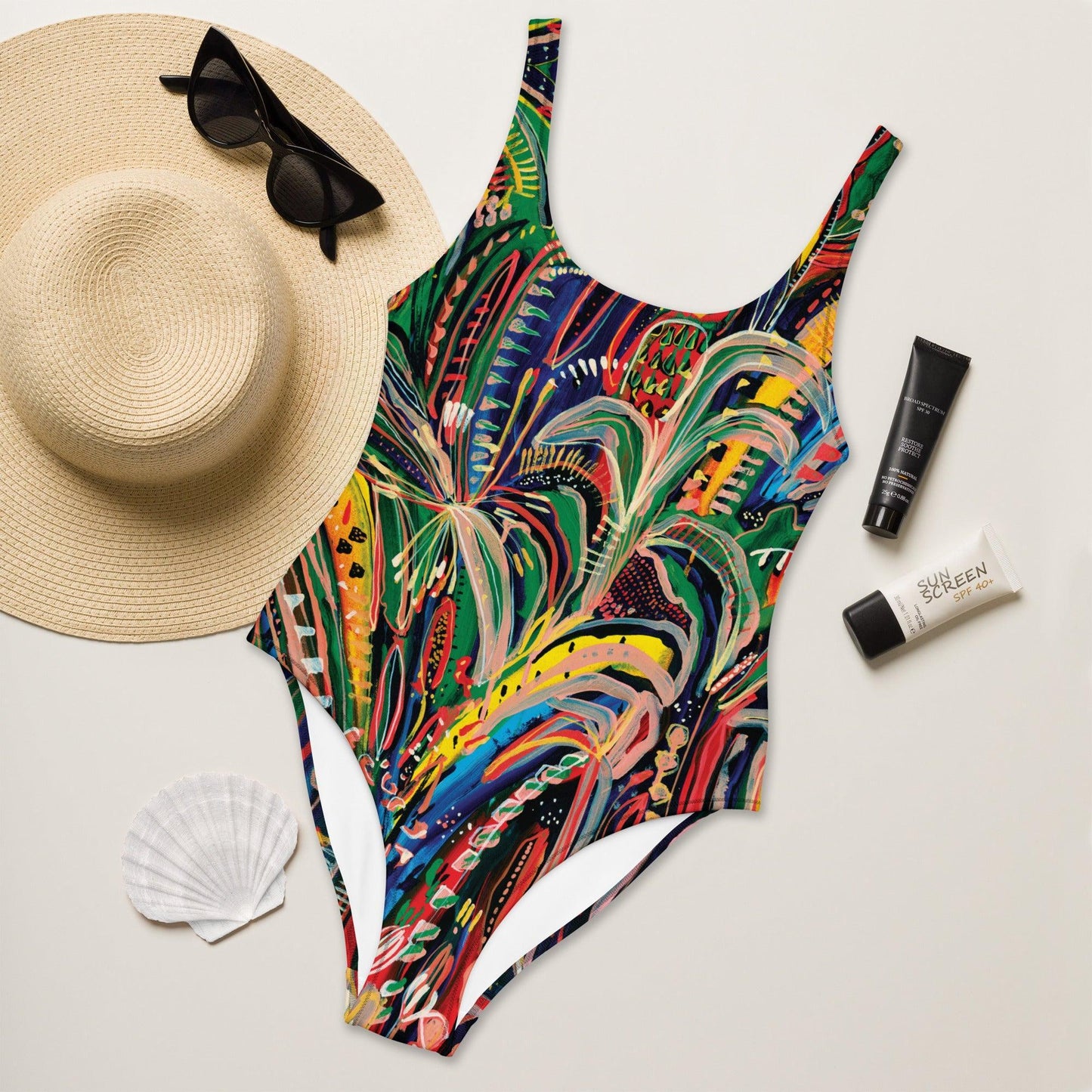 Club Tropicana one-piece Swimsuit-Carley Bourne-PaletTheory