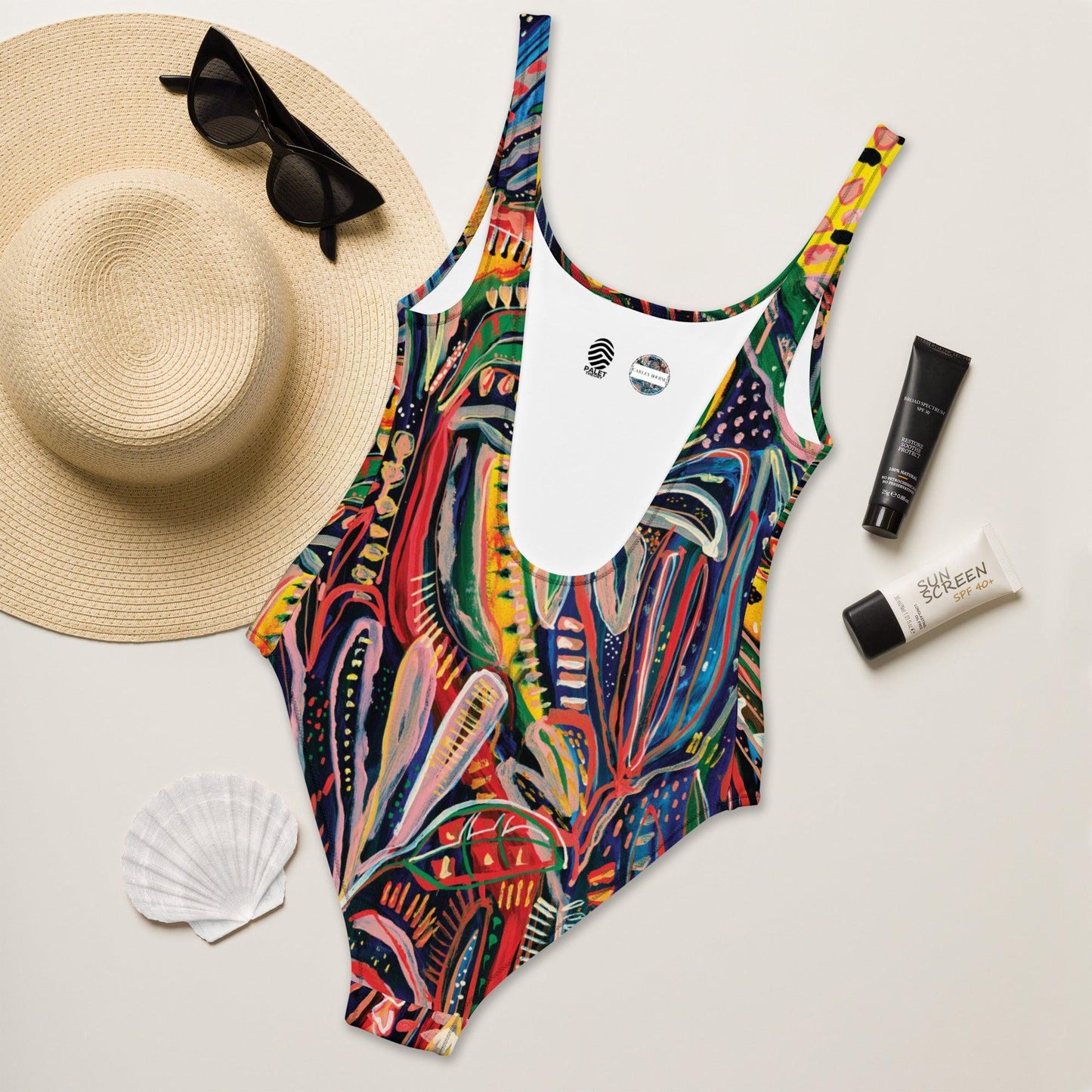 Club Tropicana one-piece Swimsuit-Carley Bourne-PaletTheory