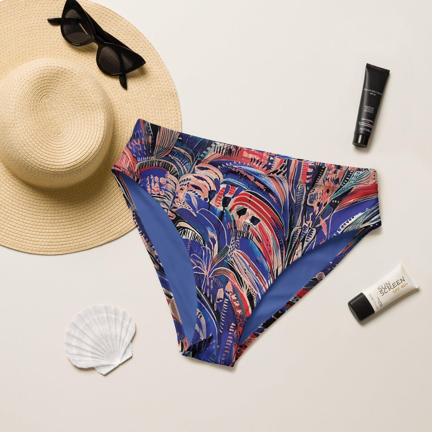 Electric Summer High-waisted sustainable bikini separates-Carley Bourne-PaletTheory