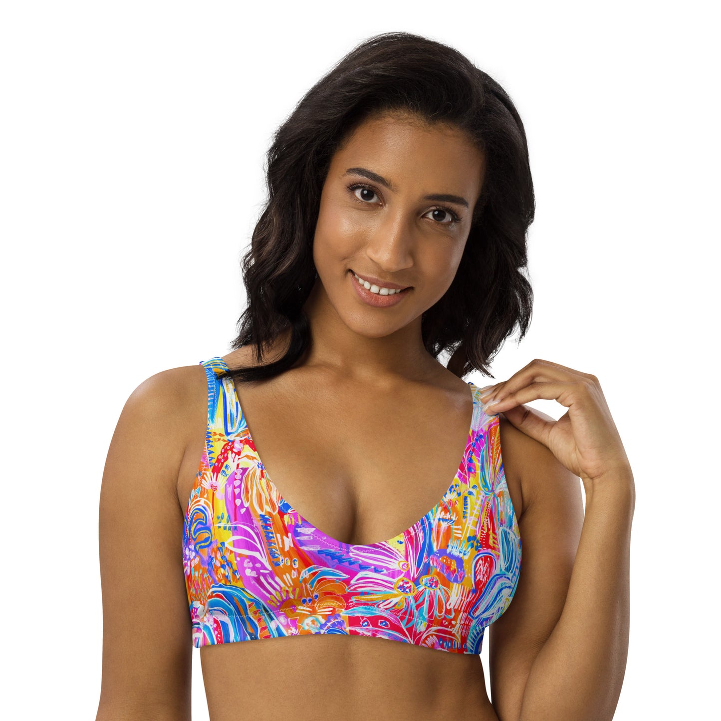 Floral Delight High-waisted sustainable bikini separates-Carley Bourne-PaletTheory