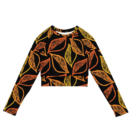 Gold Leaf long-sleeve crop top Rashie-Jenzahni Waina-PaletTheory
