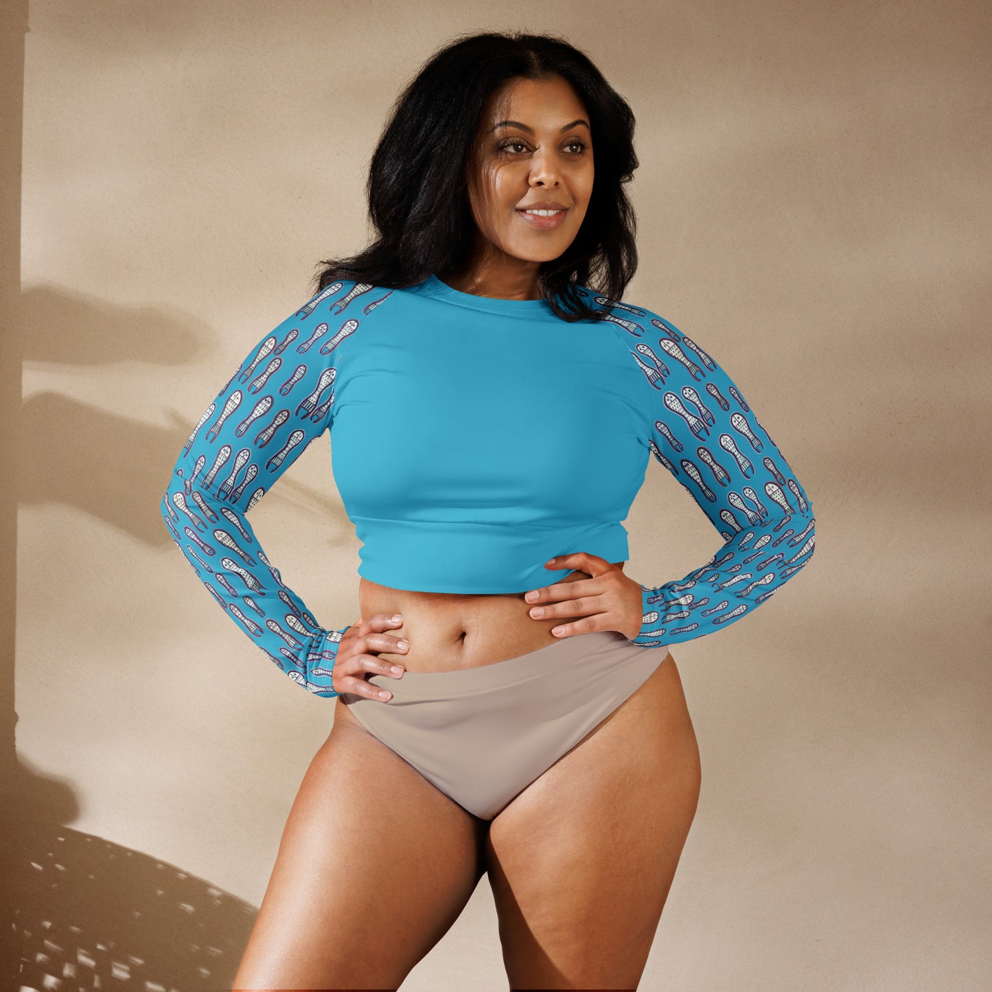Ungud and Jiaa Dreaming Crop Top Rashie - Blue-Ian Healy-PaletTheory