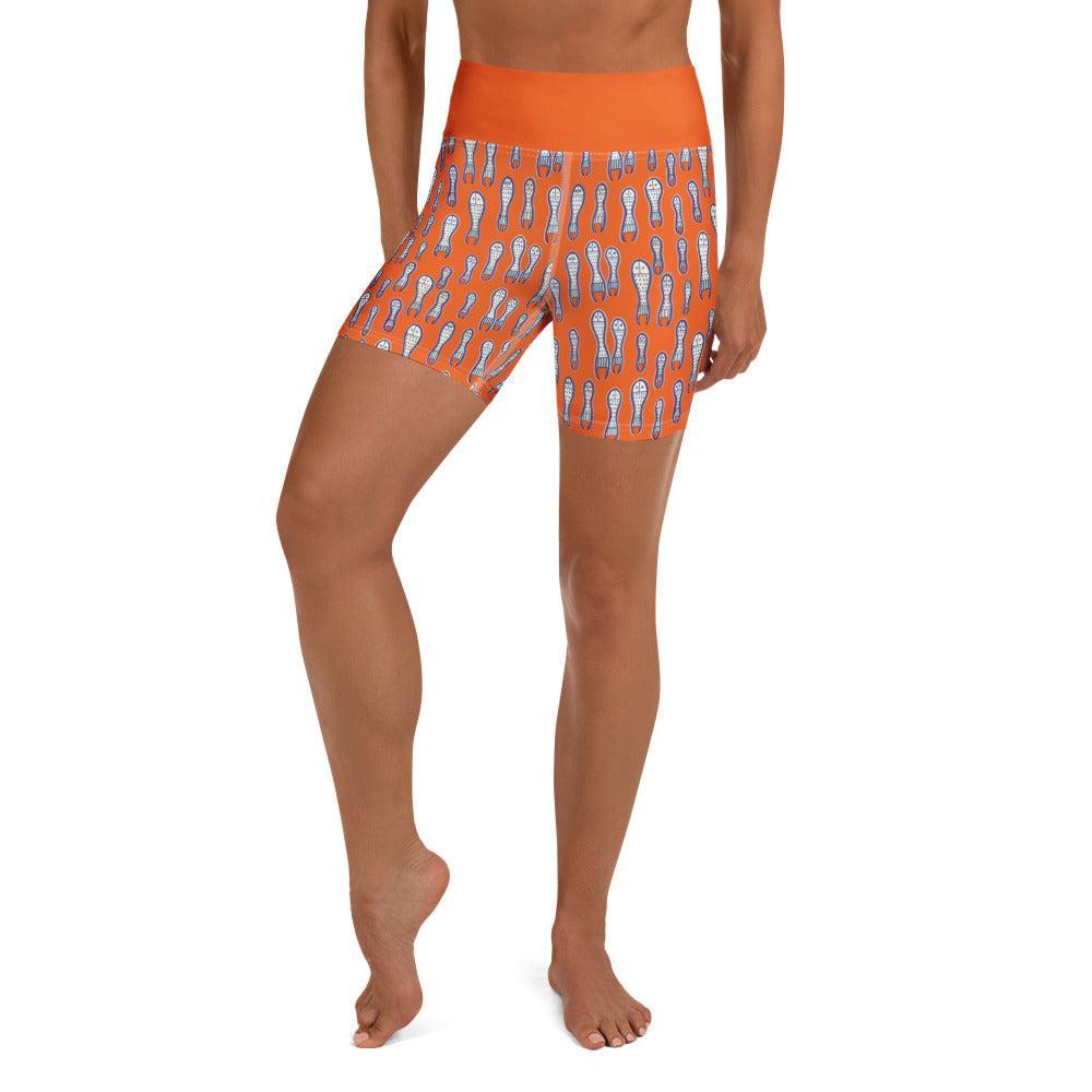 Ungud and Jiaa Dreaming Yoga Shorts - Orange-Ian Healy-PaletTheory
