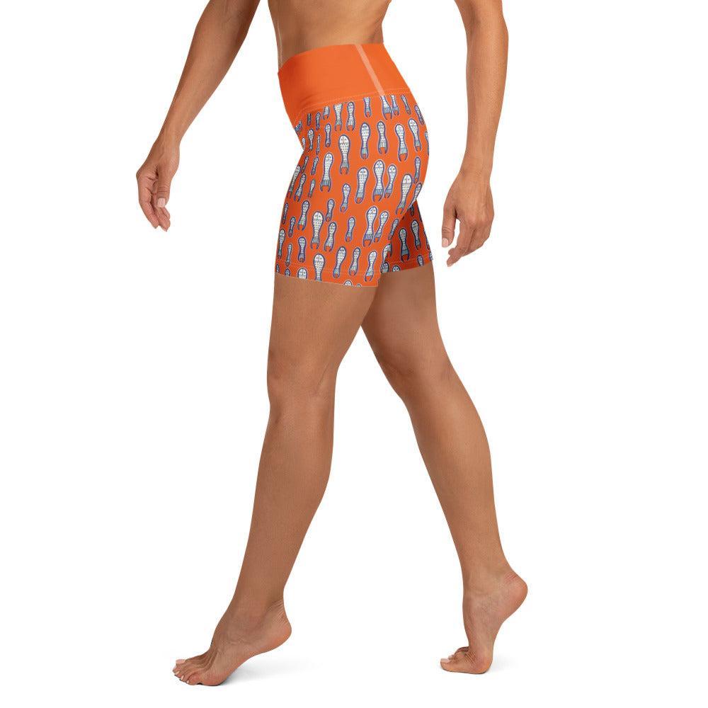 Ungud and Jiaa Dreaming Yoga Shorts - Orange-Ian Healy-PaletTheory