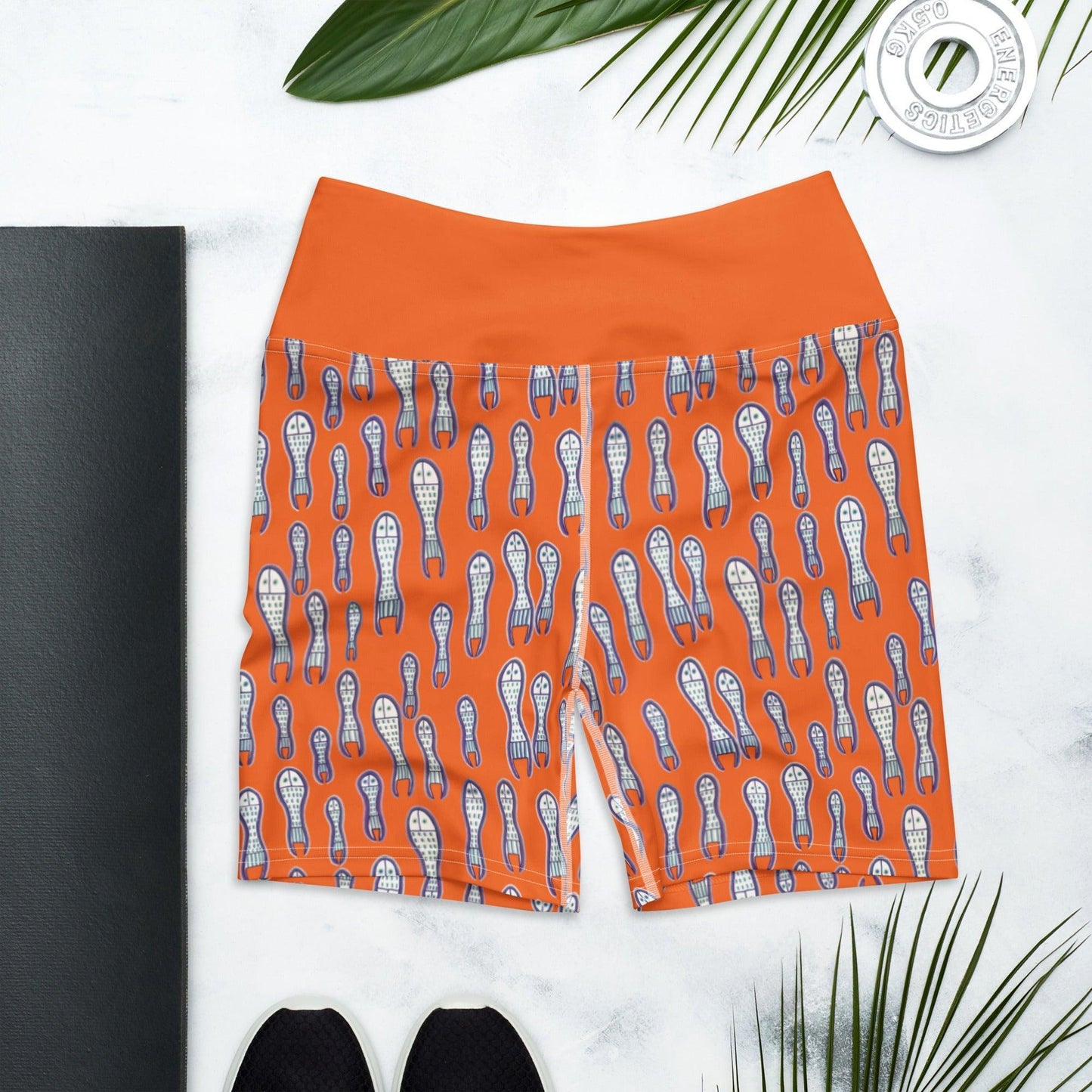 Ungud and Jiaa Dreaming Yoga Shorts - Orange-Ian Healy-PaletTheory