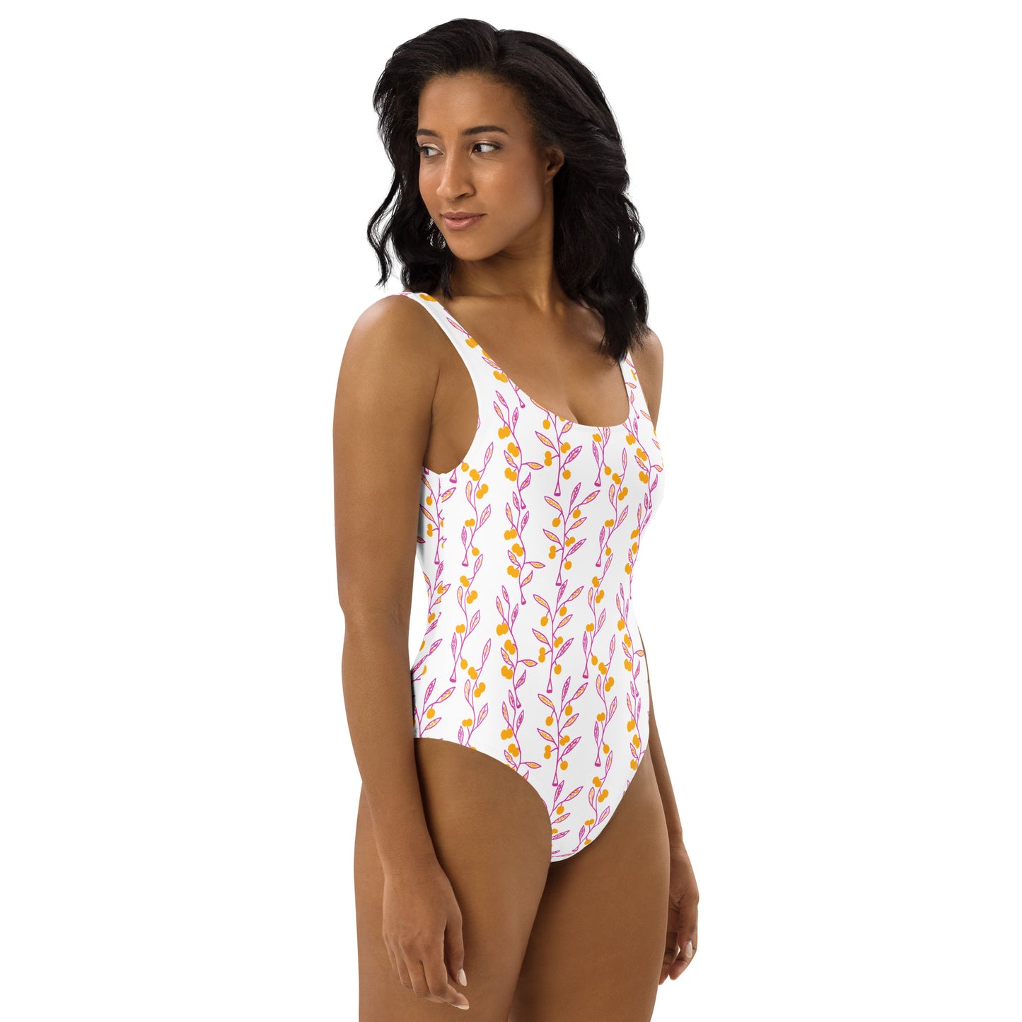Wattle Tree Flower One-Piece Swimsuit-Barbara Bear-PaletTheory