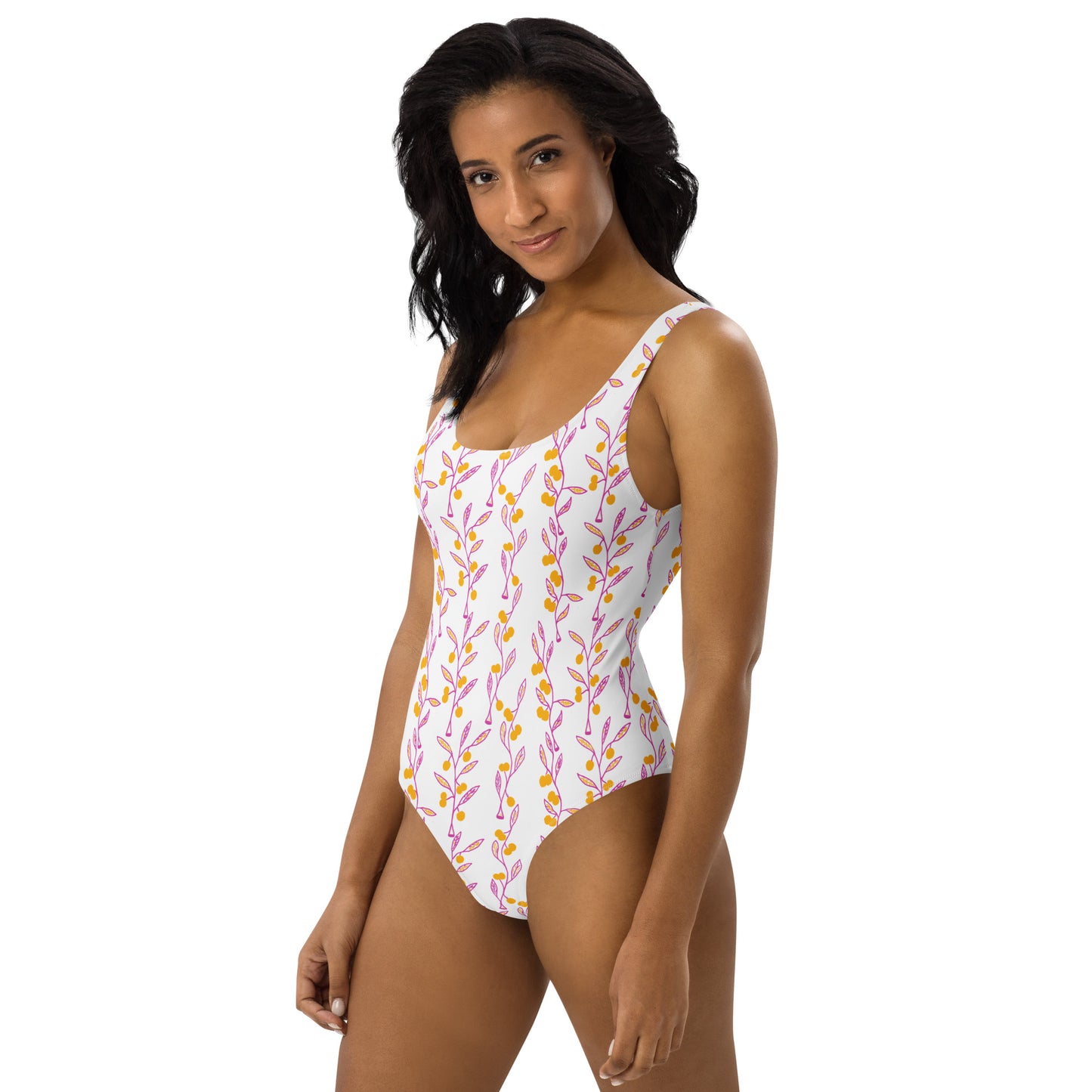 Wattle Tree Flower One-Piece Swimsuit-Barbara Bear-PaletTheory