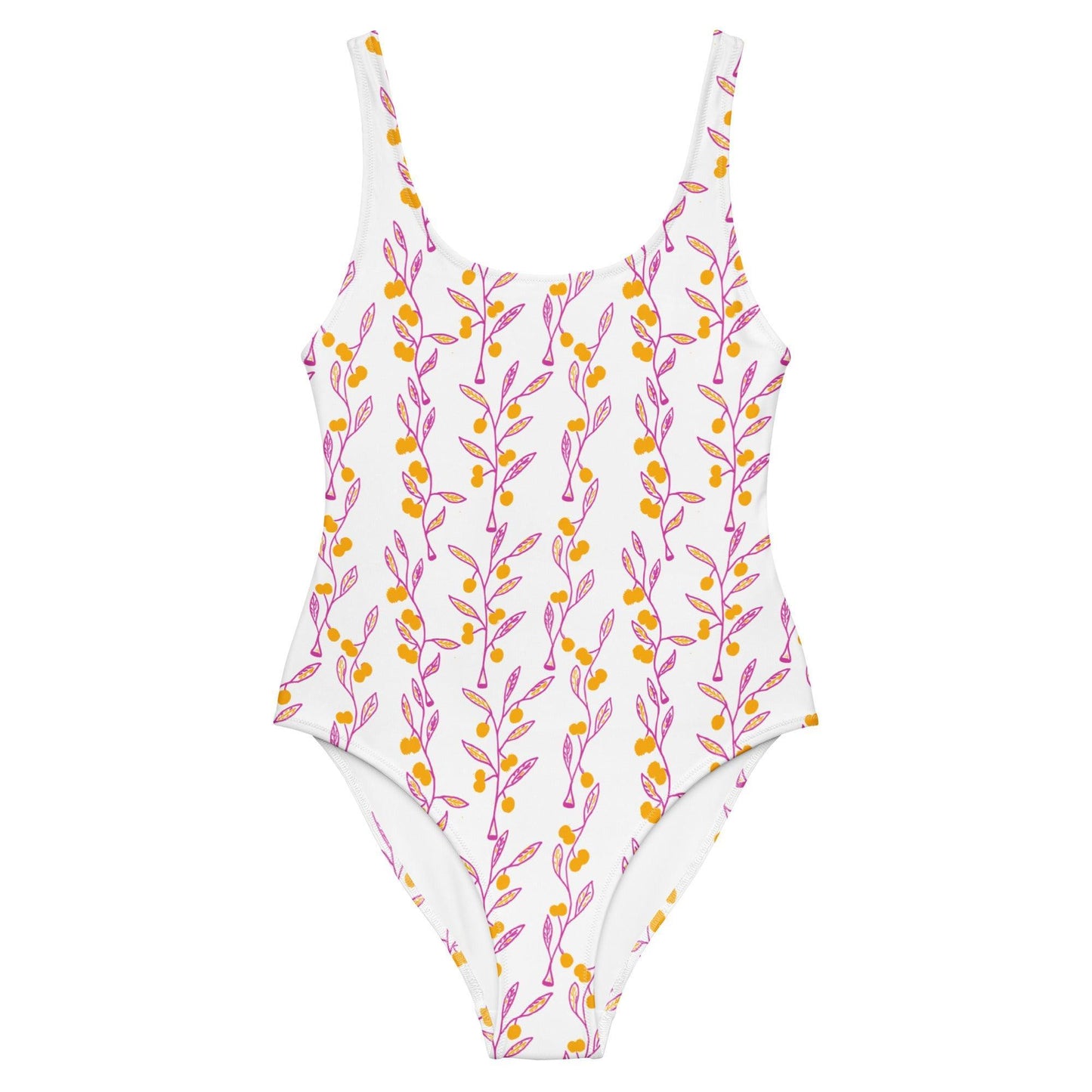 Wattle Tree Flower One-Piece Swimsuit-Barbara Bear-PaletTheory