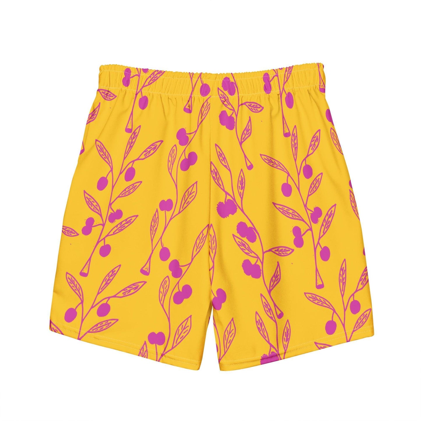 Wattle Tree Flower in Yellow - Men Swim Shorts-Barbara Bear-PaletTheory
