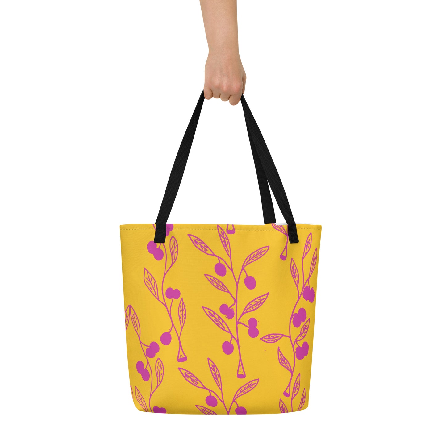 Wattle Tree Flower in Yellow Tote Bag-Barbara Bear-PaletTheory