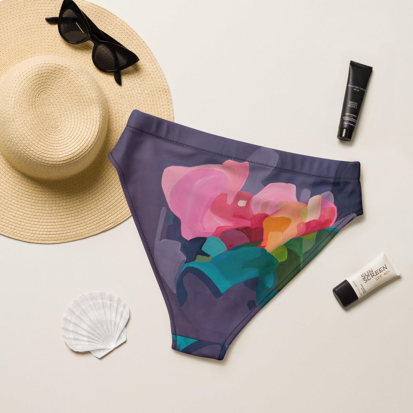 We should all be more Purple - Recycled high-waisted bikini Bottoms-Susannah Bleasby-PaletTheory