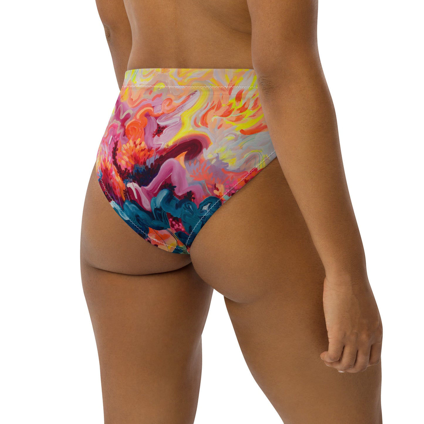 Wild Fire high-waisted bikini Bottoms by Julie Amlin-Julie Amlin-PaletTheory