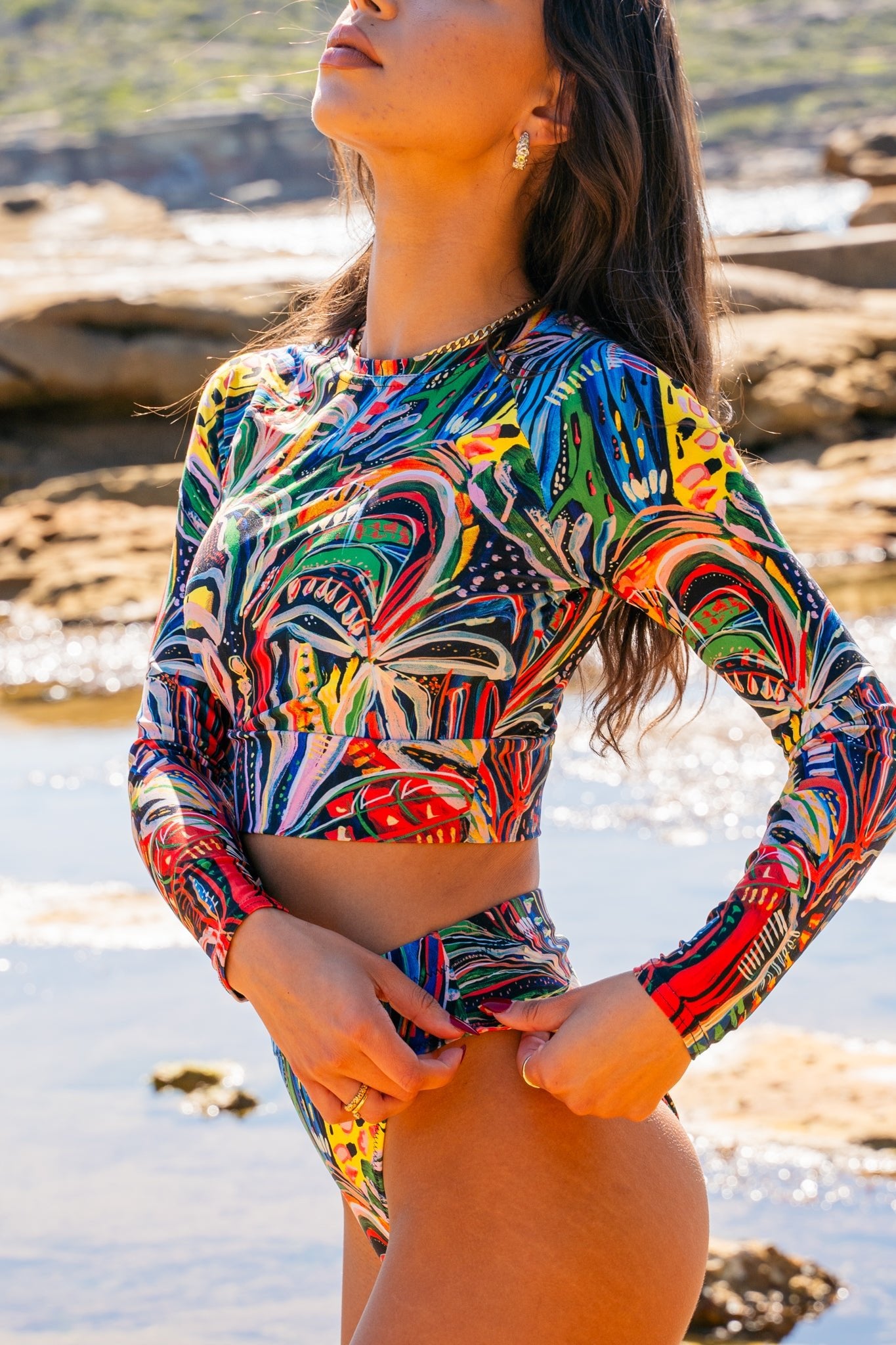 Club Tropicana - Long - sleeve Crop Rashguard women - Milpali Crop Top Rashie