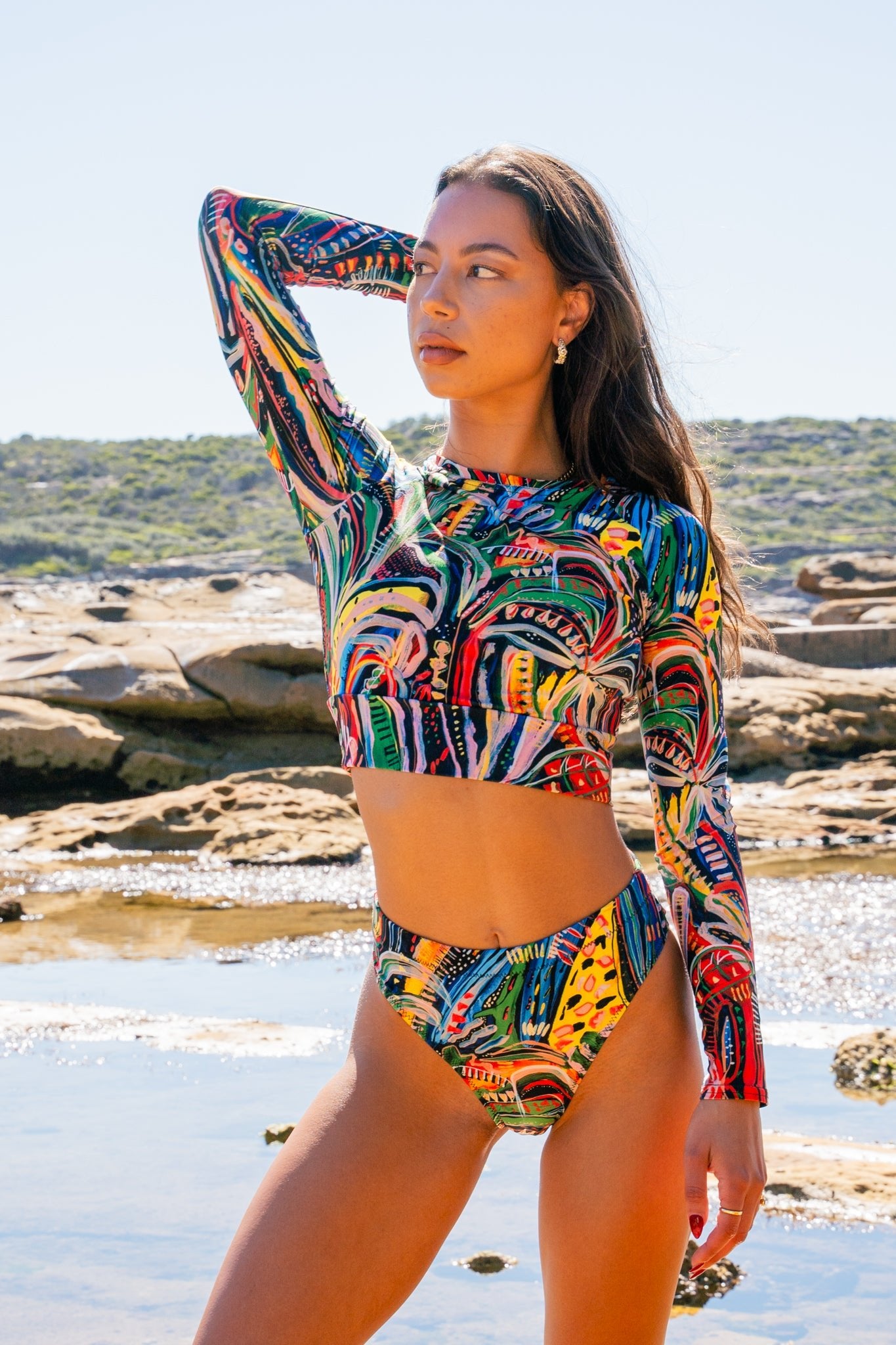 Club Tropicana - Long - sleeve Crop Rashguard women - Milpali Crop Top Rashie
