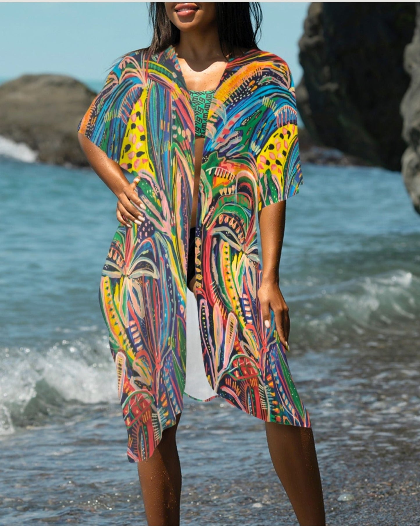 Club Tropicana Sheer Kimono - Milpali