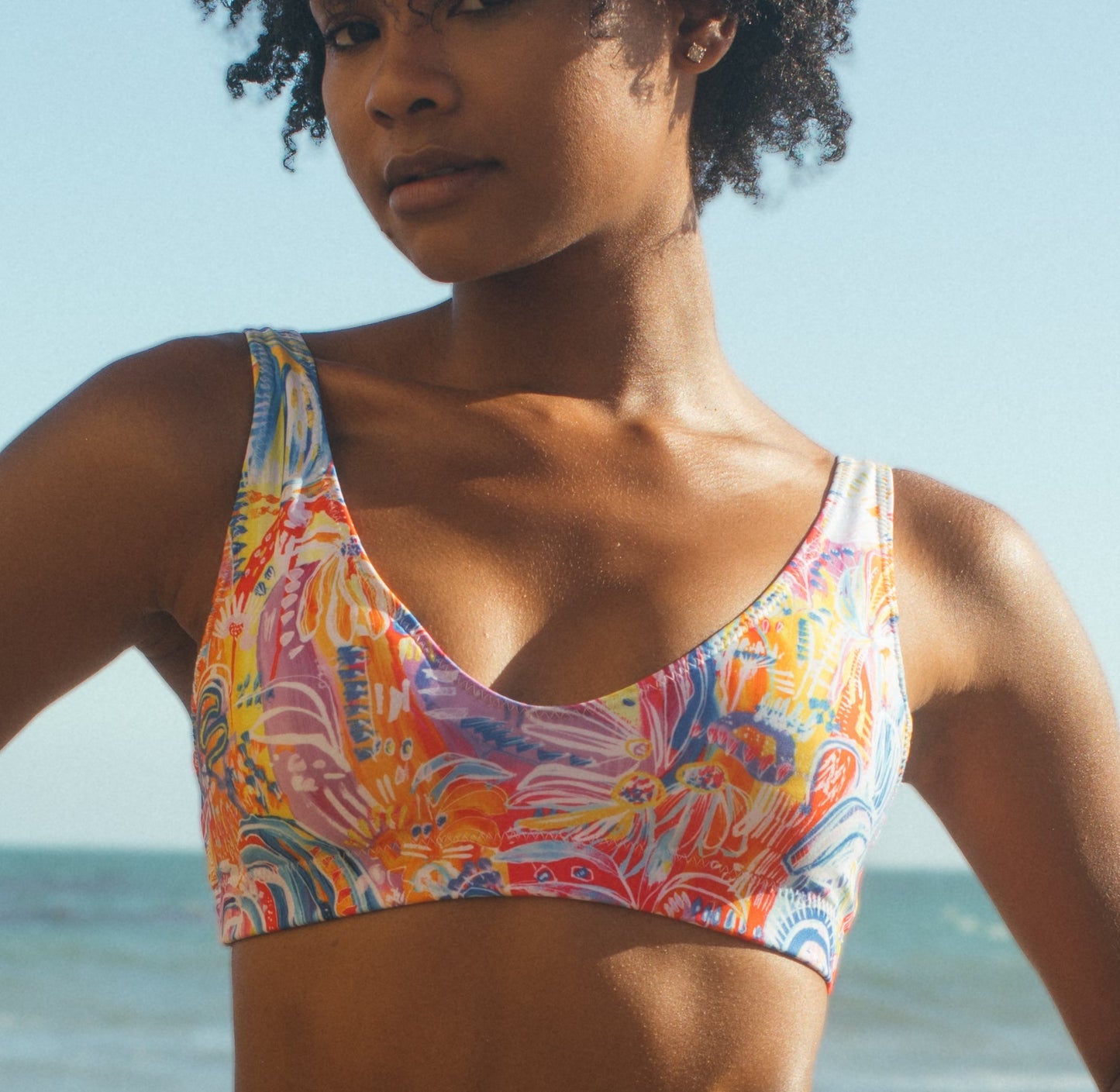 Floral Delight padded bikini top