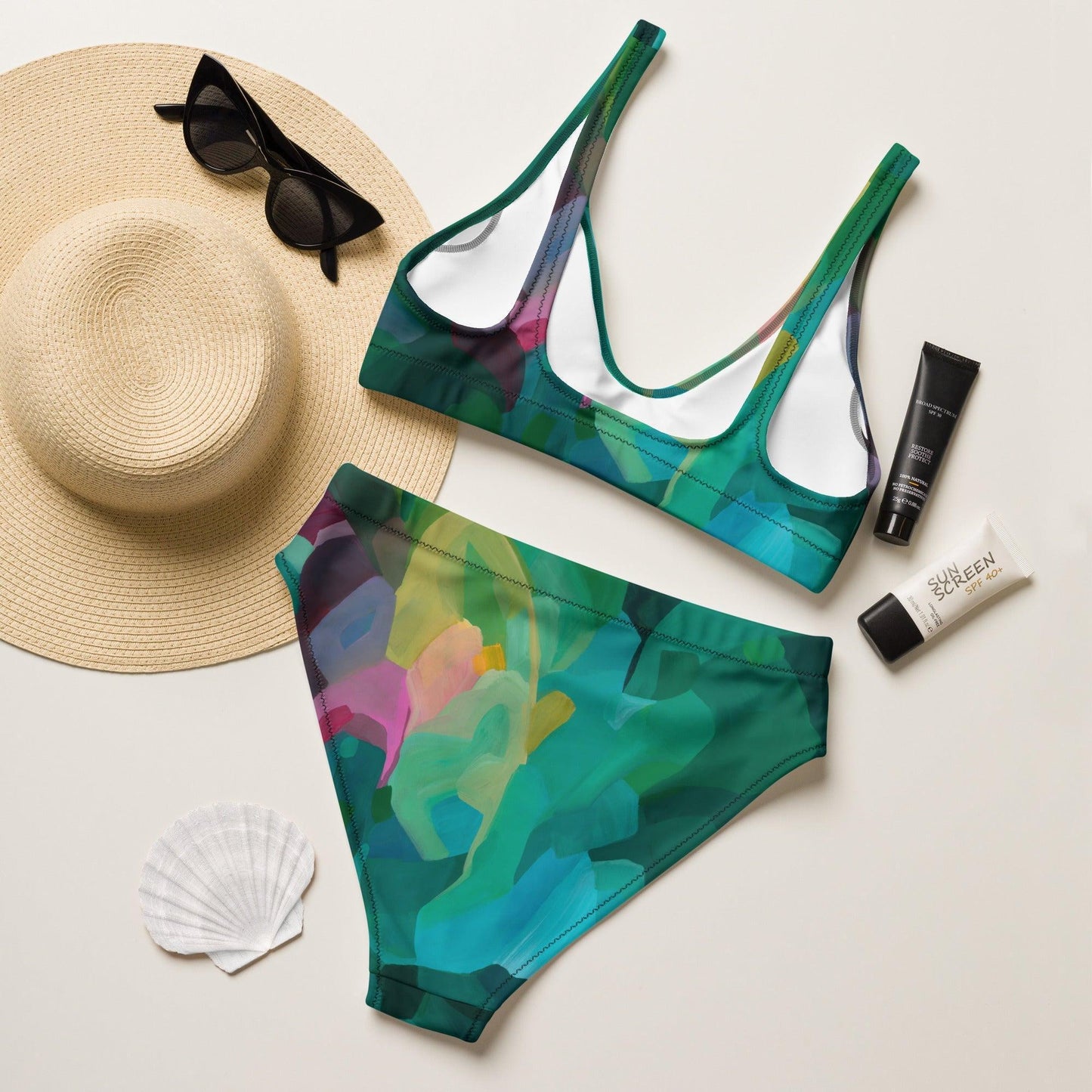 Priceless Emerald high-waisted bikini separates-Susannah Bleasby-PaletTheory