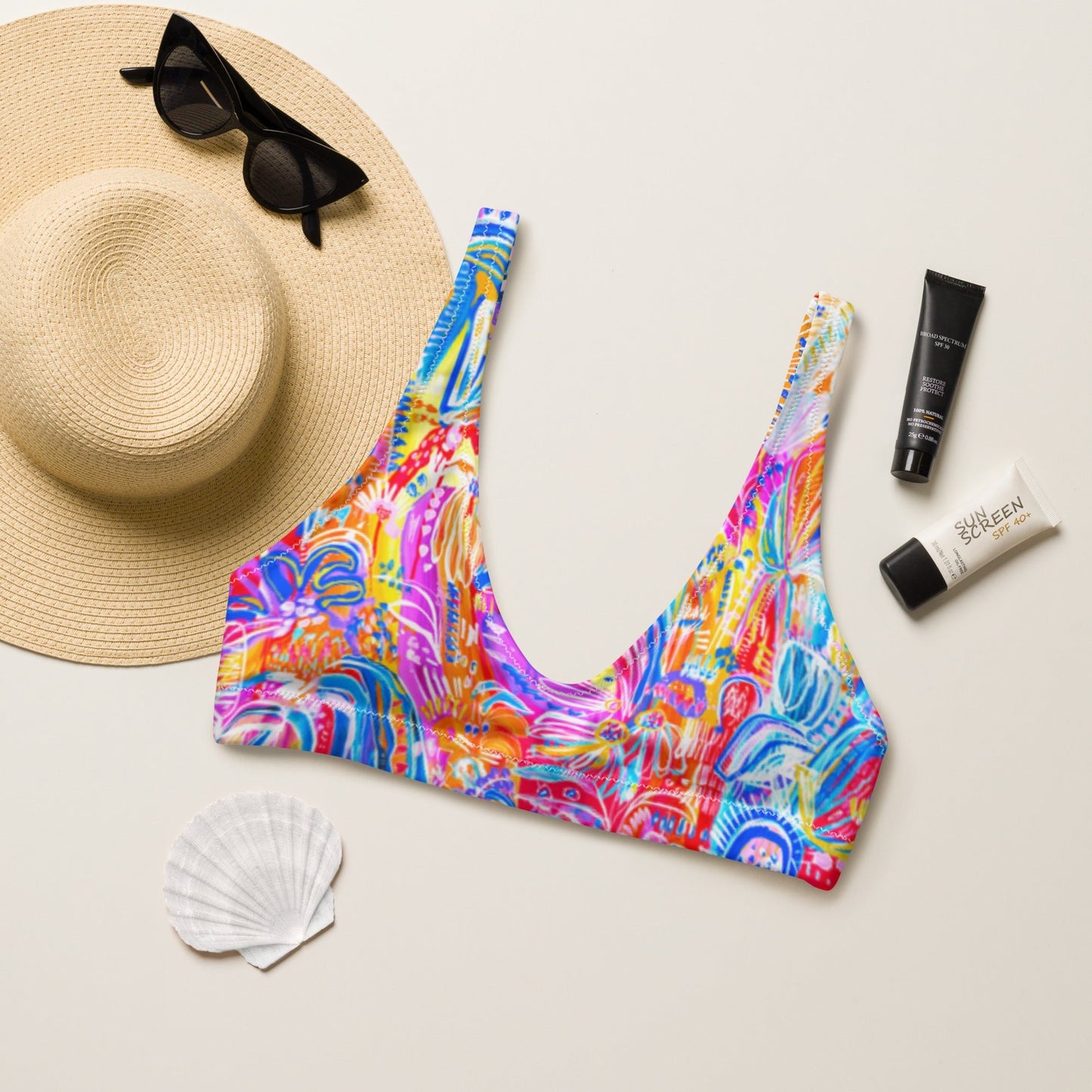 Floral Delight padded bikini top - Milpali Swimwear