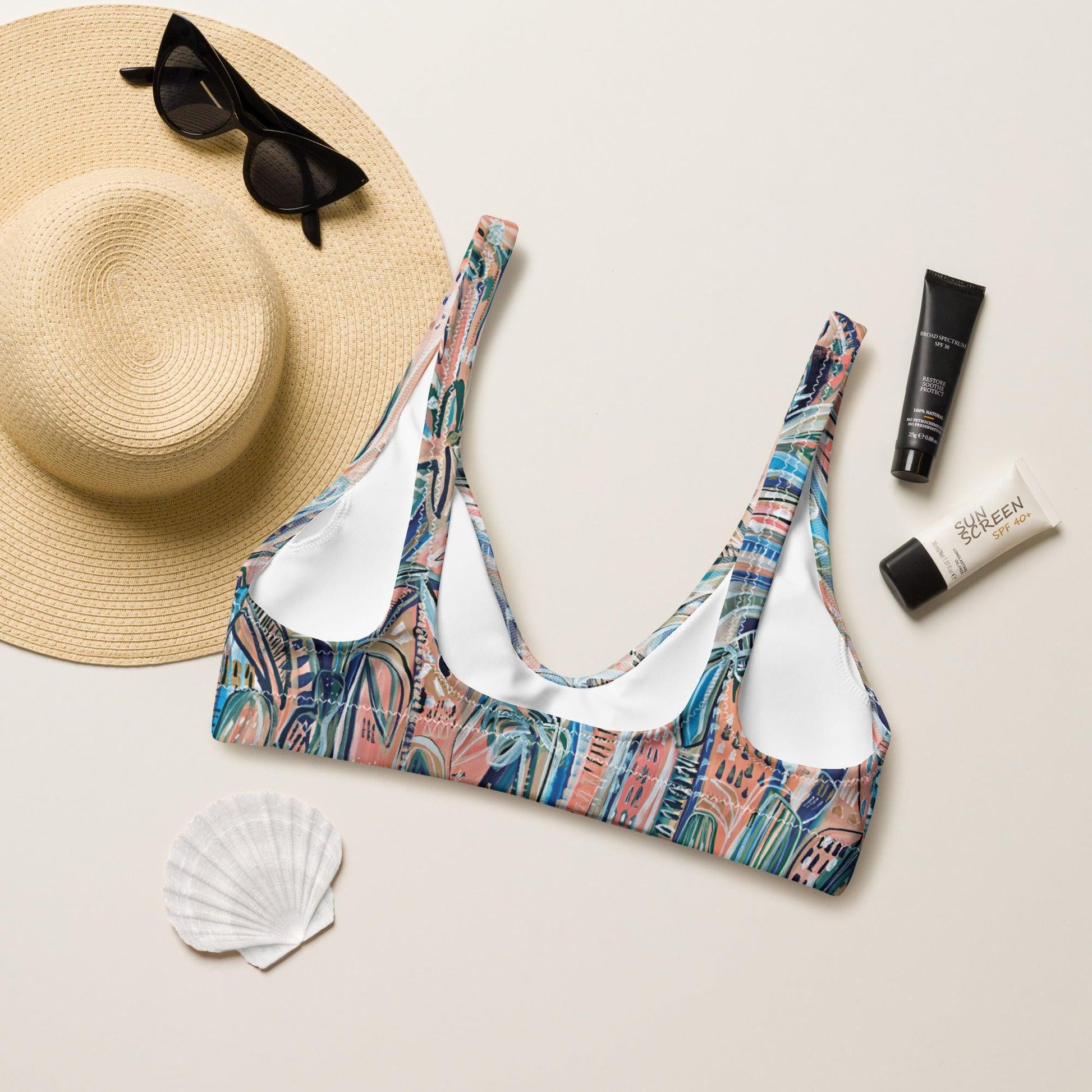 Beach Oasis - 2 piece women's swimsuit separates-Carley Bourne-PaletTheory