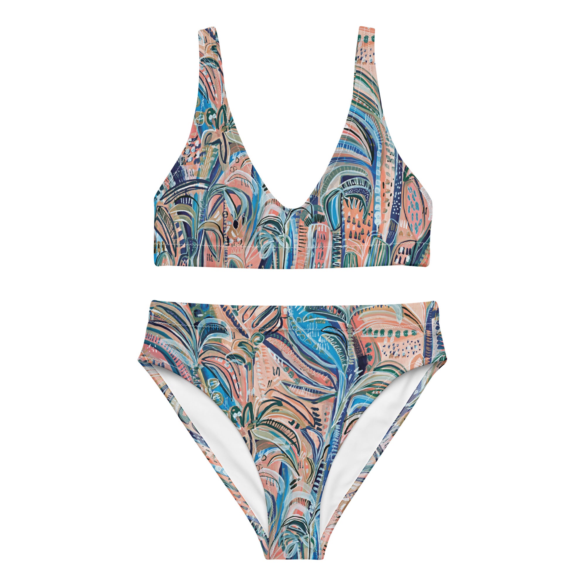 Beach Oasis - 2 piece women's swimsuit separates-Carley Bourne-PaletTheory