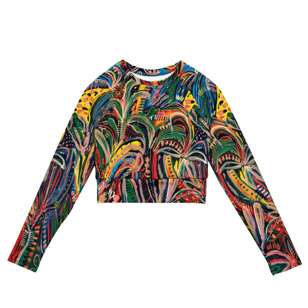 Club Tropicana - Long-sleeve Crop Rashguard women-Carley Bourne-PaletTheory