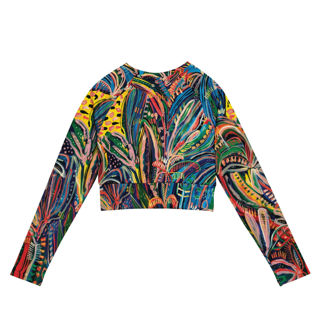 Club Tropicana - Long-sleeve Crop Rashguard women-Carley Bourne-PaletTheory