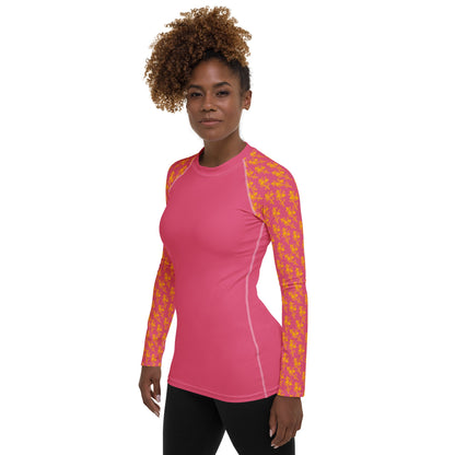 Conkerberry in Pink Women's Rash Guard-Philinka Dolby-PaletTheory