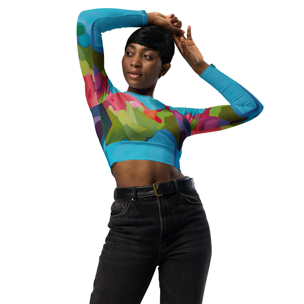 Dip in the Pool - long-sleeve Crop Rashguard women-Susannah Bleasby-PaletTheory
