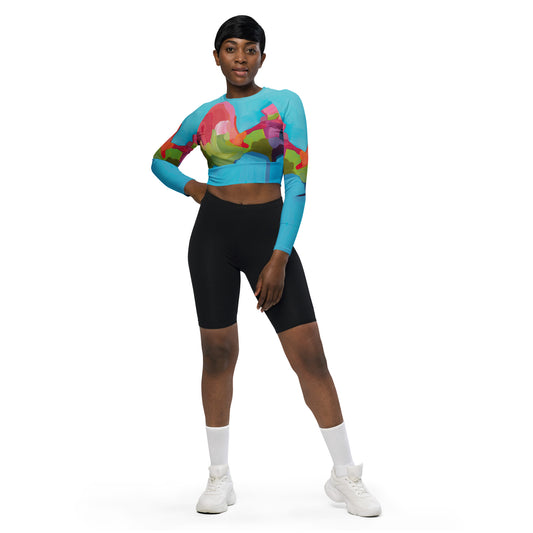 Dip in the Pool - long-sleeve Crop Rashguard women-Susannah Bleasby-PaletTheory
