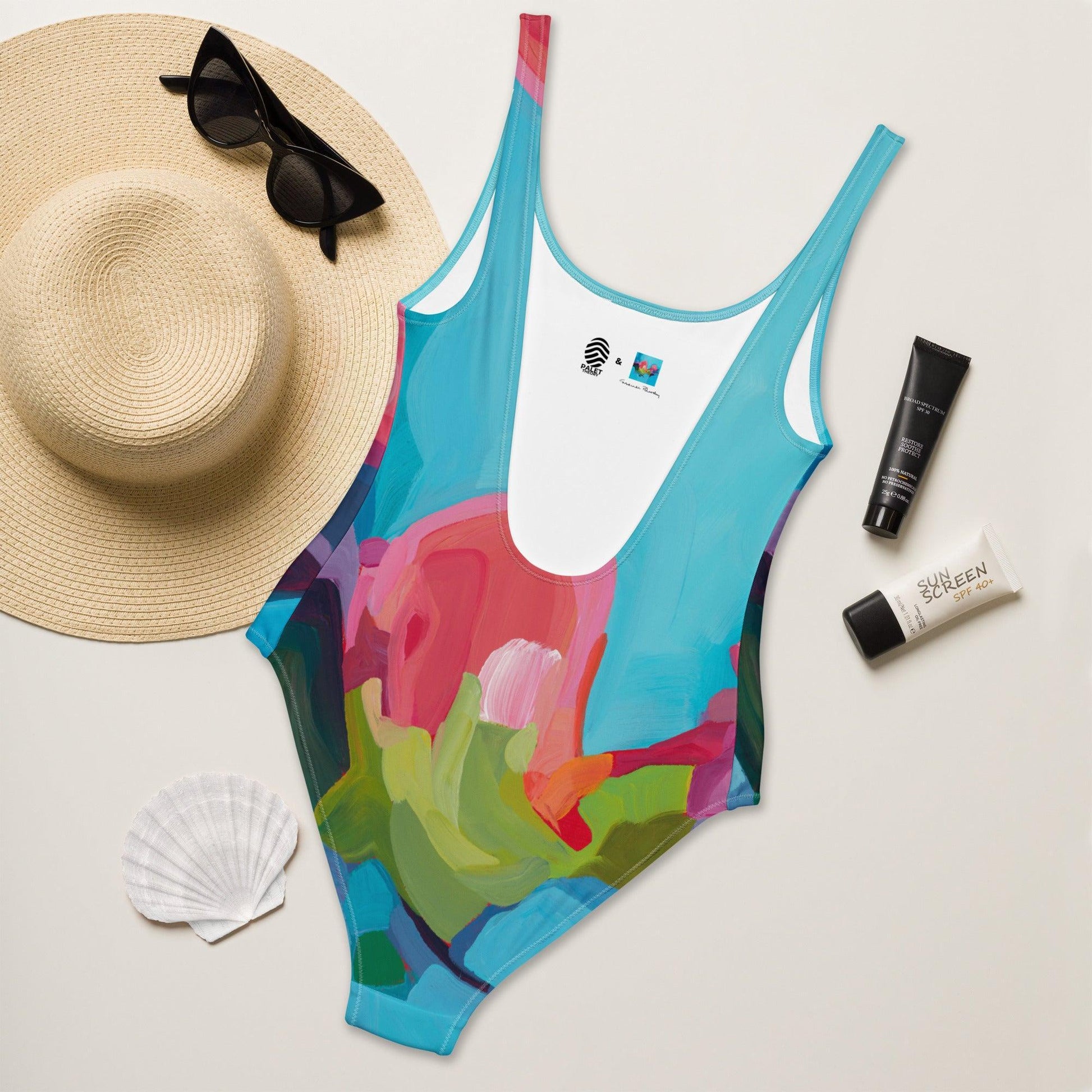 Dip in the pool One-Piece Swimsuit-Susannah Bleasby-PaletTheory