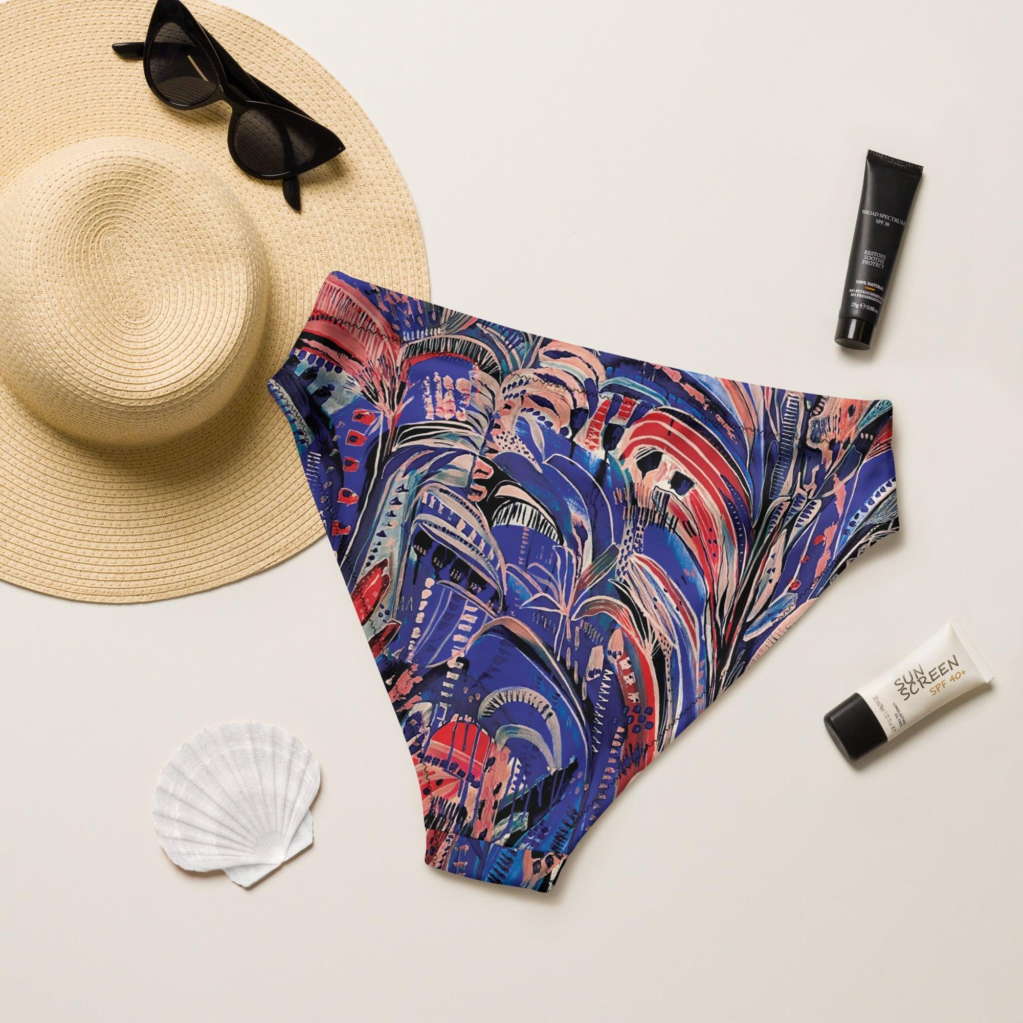 Electric Summer High-waisted sustainable bikini separates-Carley Bourne-PaletTheory