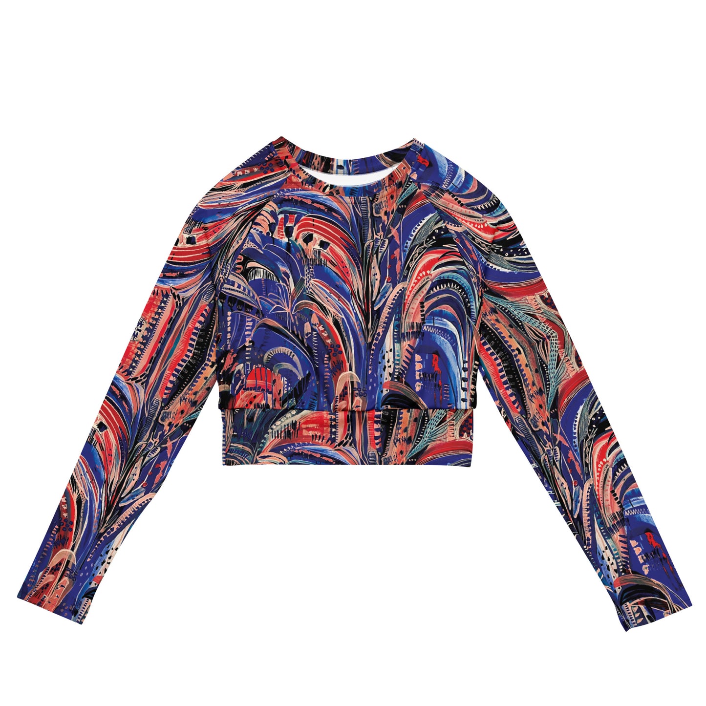 Electric Summer - Long-Sleeve Crop Rashguard women-Carley Bourne-PaletTheory