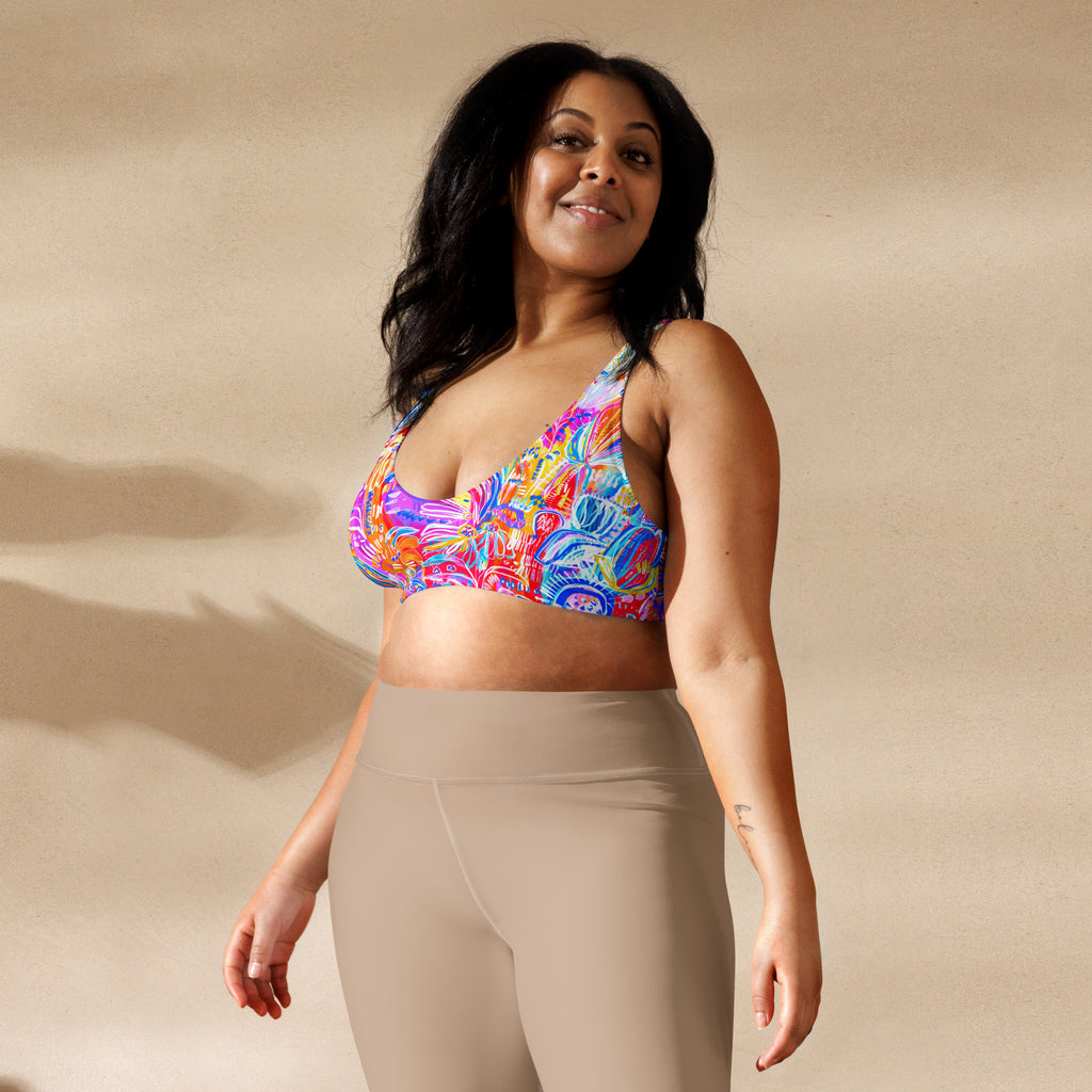 Floral Delight High-waisted sustainable bikini separates-Carley Bourne-PaletTheory