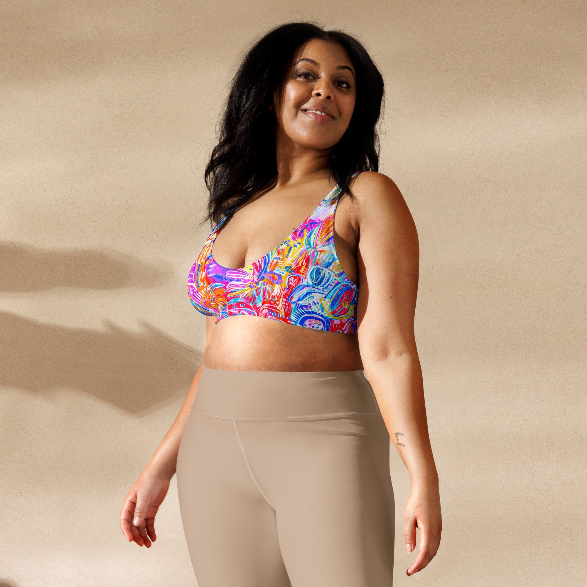 Floral Delight High-waisted sustainable bikini separates-Carley Bourne-PaletTheory