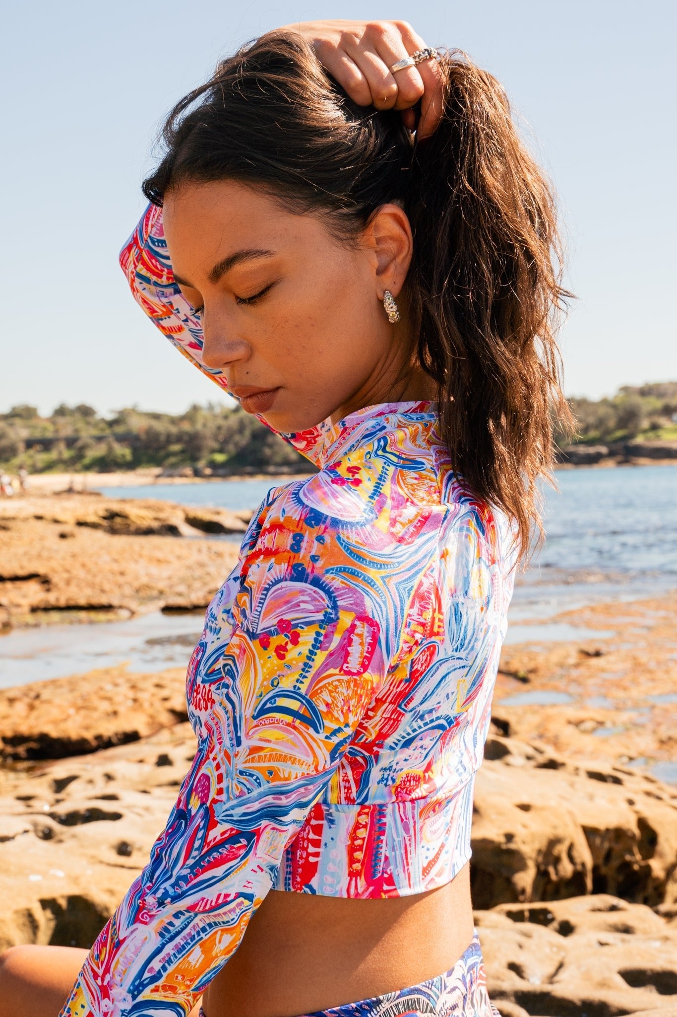 Floral Delight - Long-sleeve Crop Rashguard women-SALE-Carley Bourne-PaletTheory