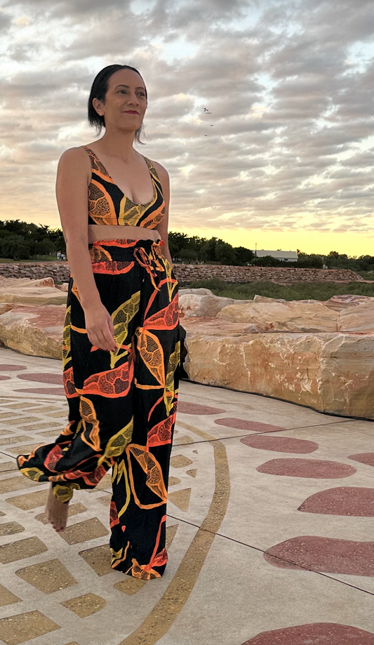Gold Leaf High-Rise Wide Leg Pants-Jenzahni Waina-PaletTheory