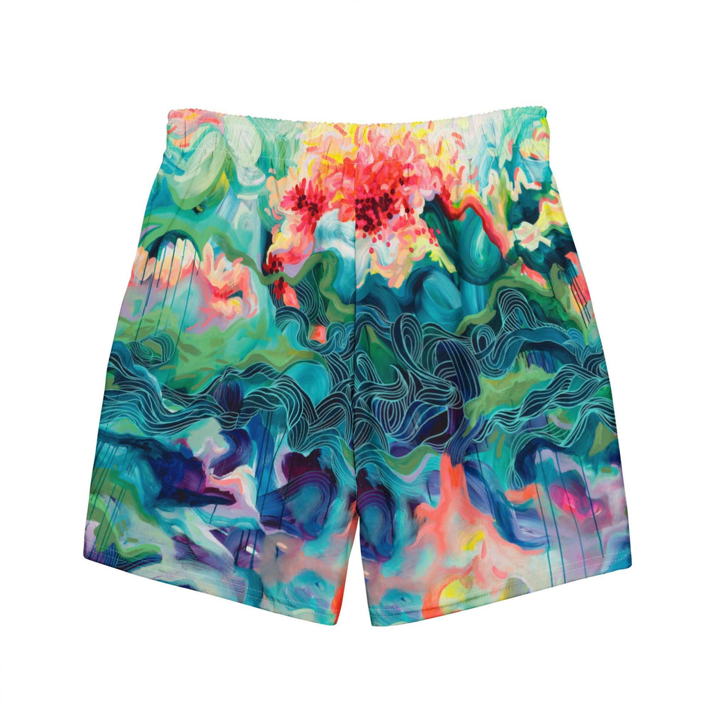 Into the Wild Men's swim trunks-Julie Amlin-PaletTheory