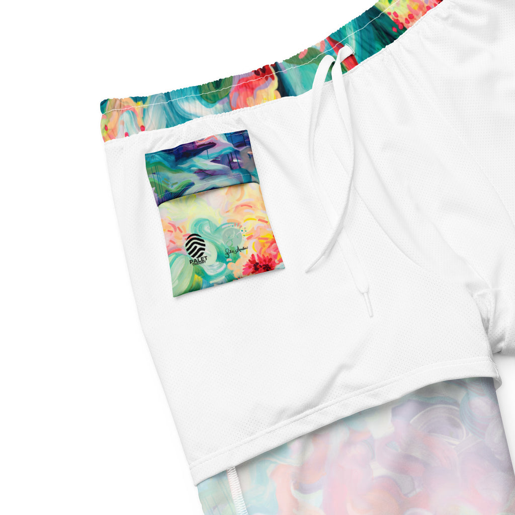 Into the Wild Men's swim trunks-Julie Amlin-PaletTheory