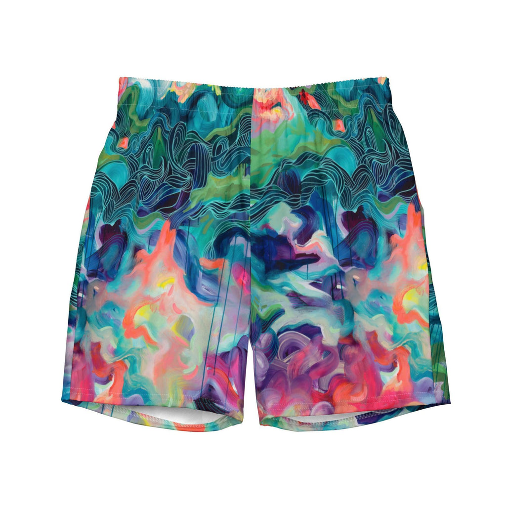 Into the Wild Men's swim trunks-Julie Amlin-PaletTheory