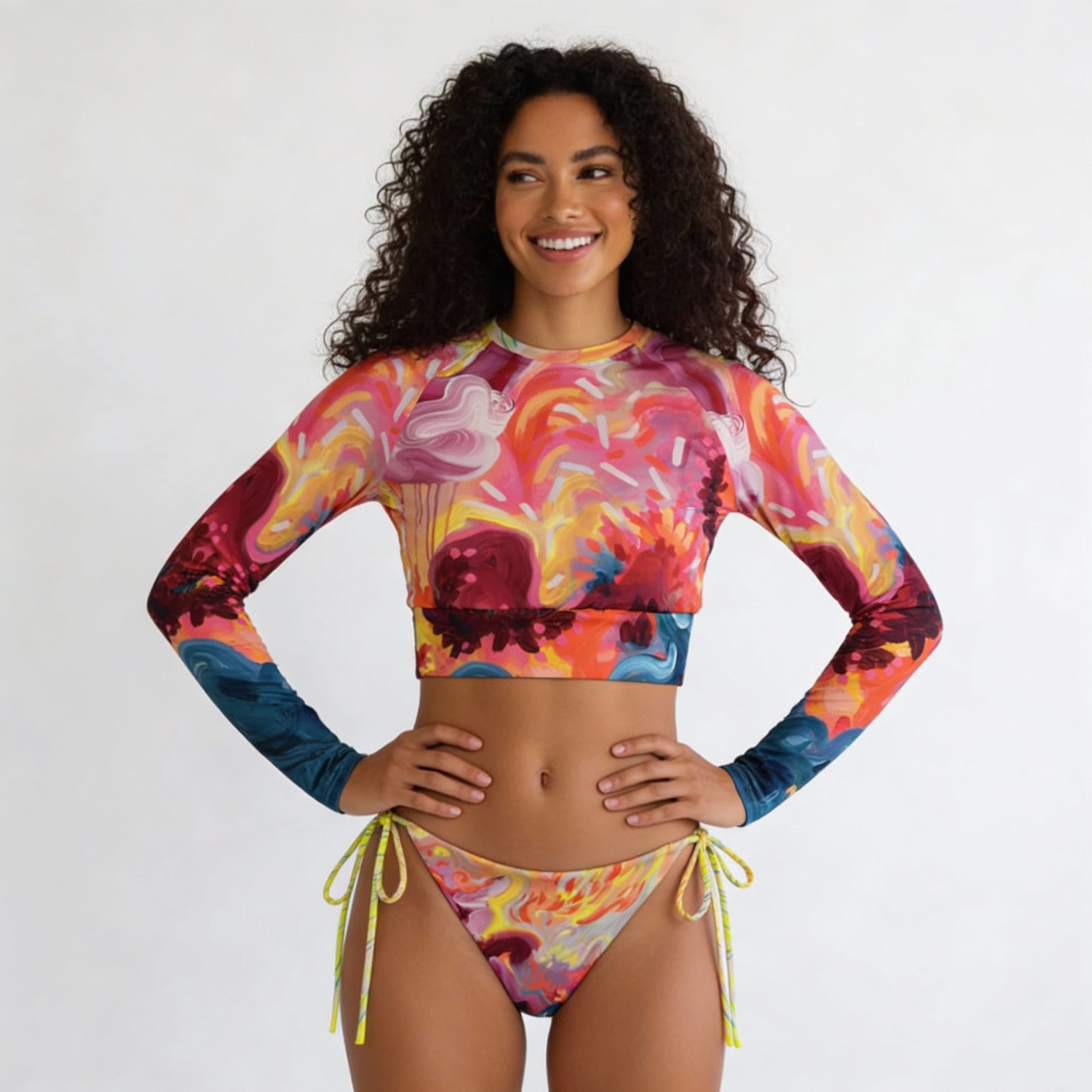 Julie Amlin Wild Fire print rashvest