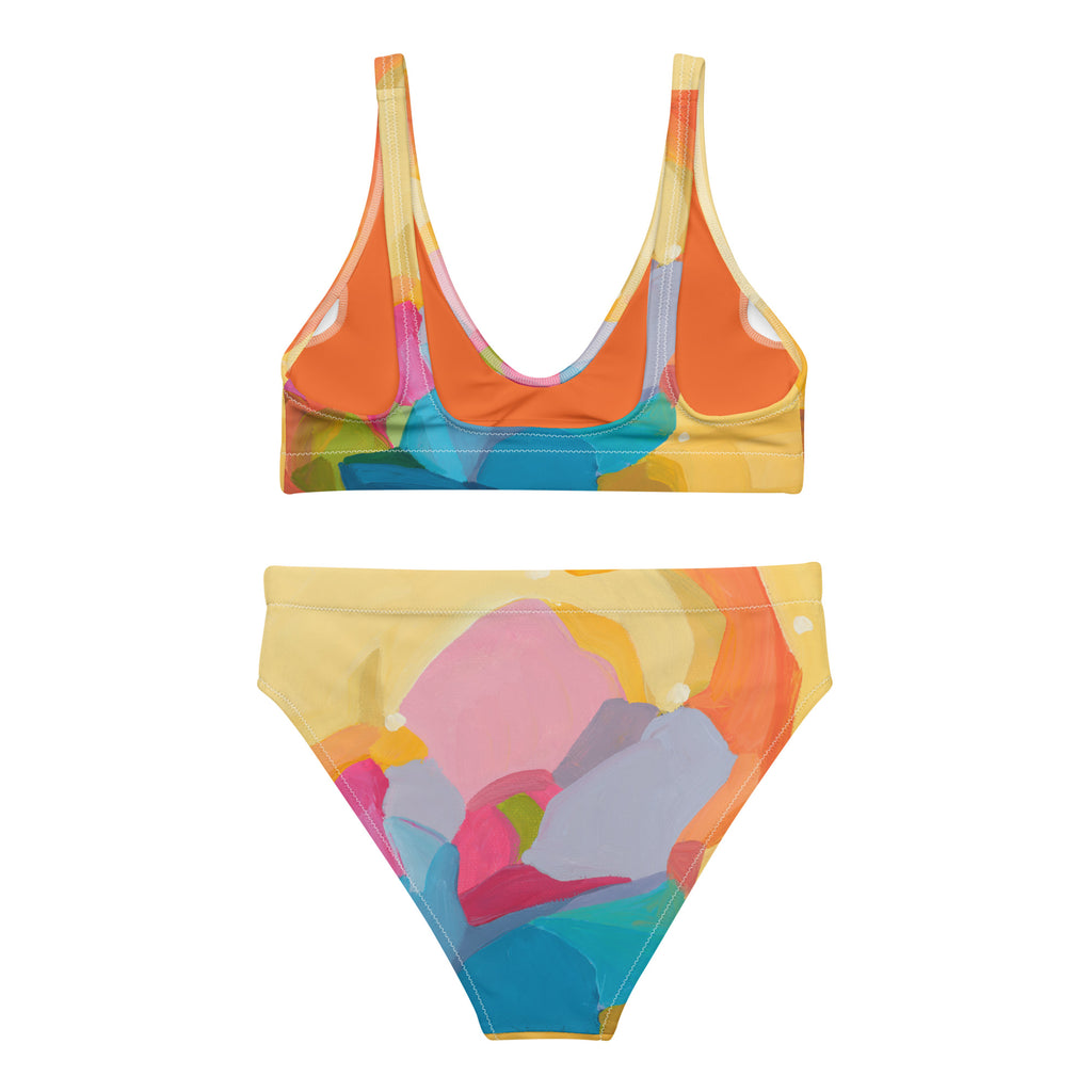 Perfect Day at the Beach - Yellow high-waisted bikini separates-Susannah Bleasby-PaletTheory