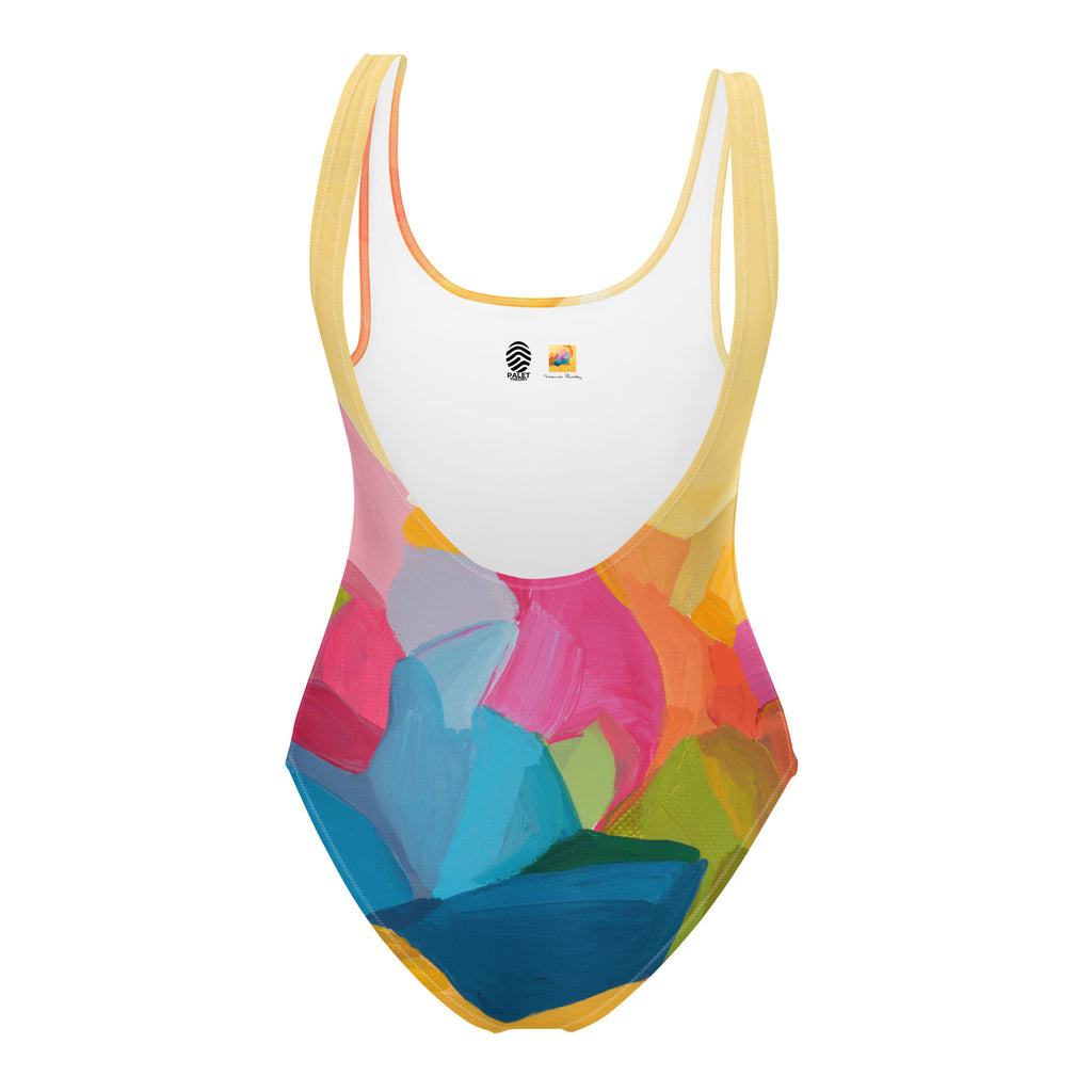 Perfect day at the beach - Yellow One-Piece Swimsuit-Susannah Bleasby-PaletTheory