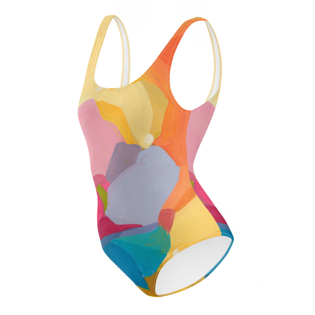Perfect day at the beach - Yellow One-Piece Swimsuit-Susannah Bleasby-PaletTheory