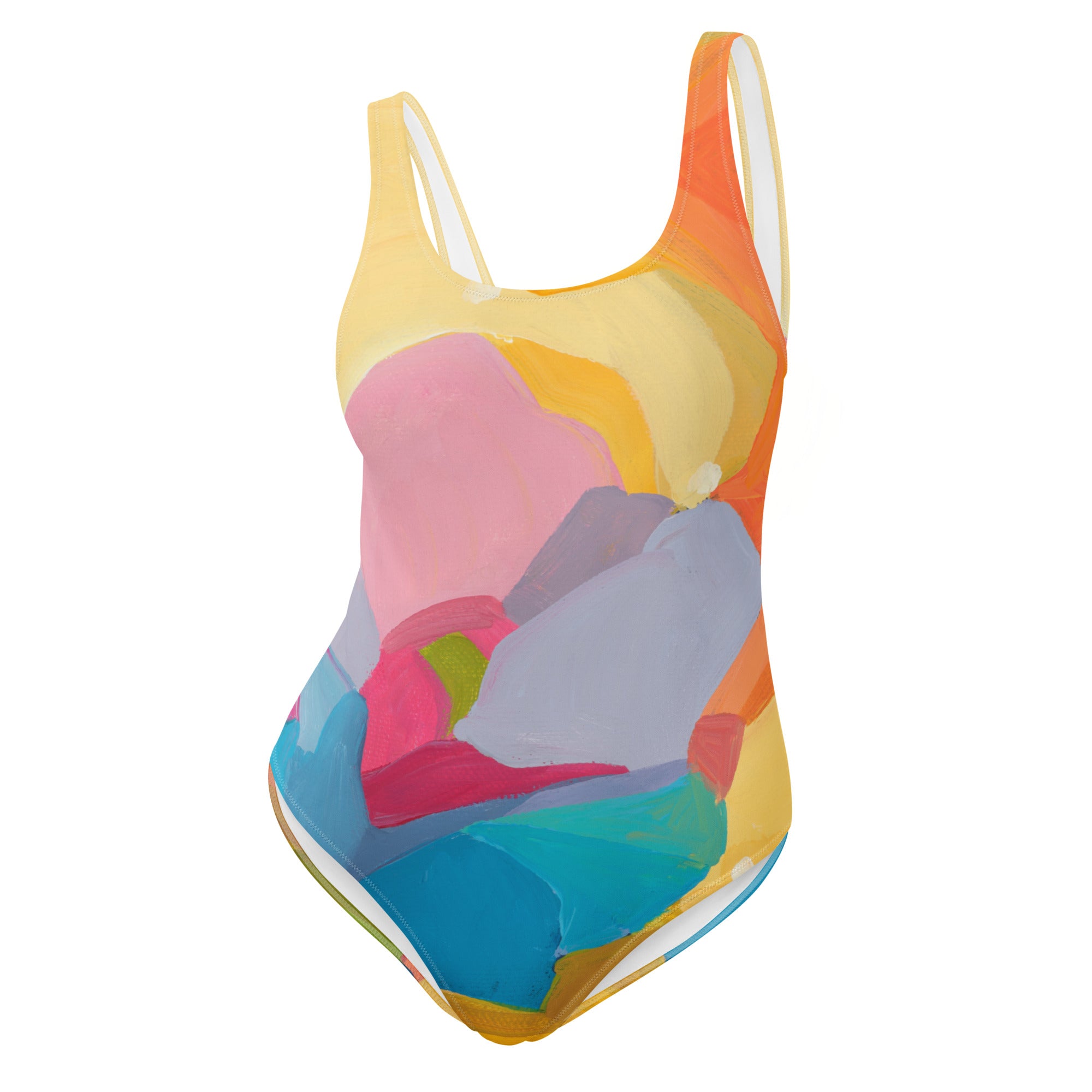 Perfect day at the beach - Yellow One-Piece Swimsuit-Susannah Bleasby-PaletTheory