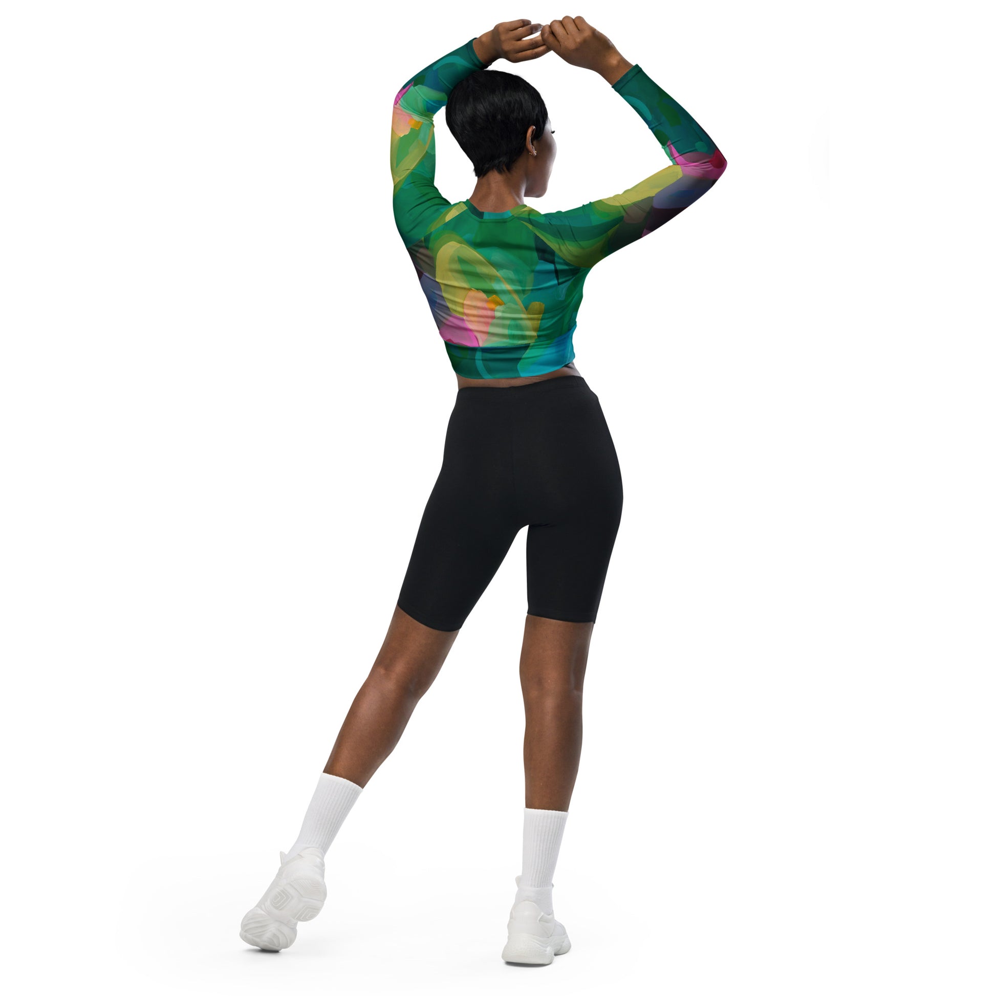 Priceless Emerald - Long-sleeve Crop Rashguard women-Susannah Bleasby-PaletTheory